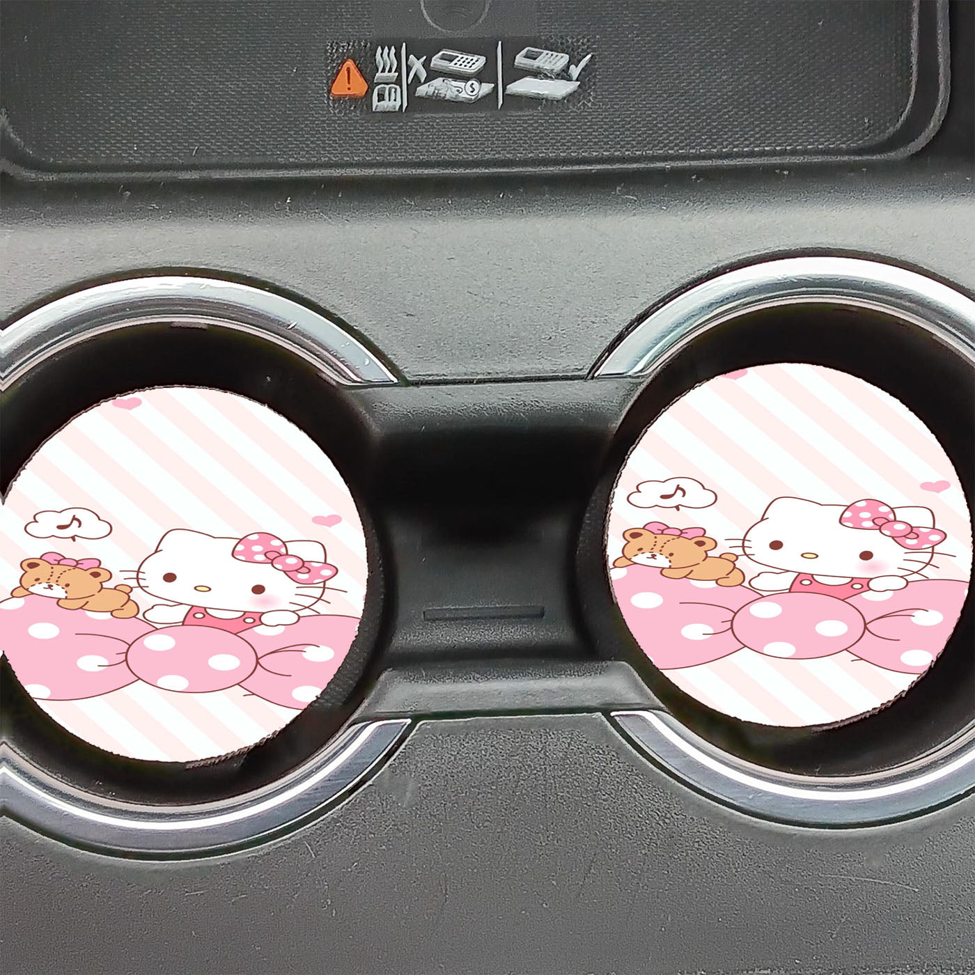 Hello Kitty Calm Pattern Car Coasters