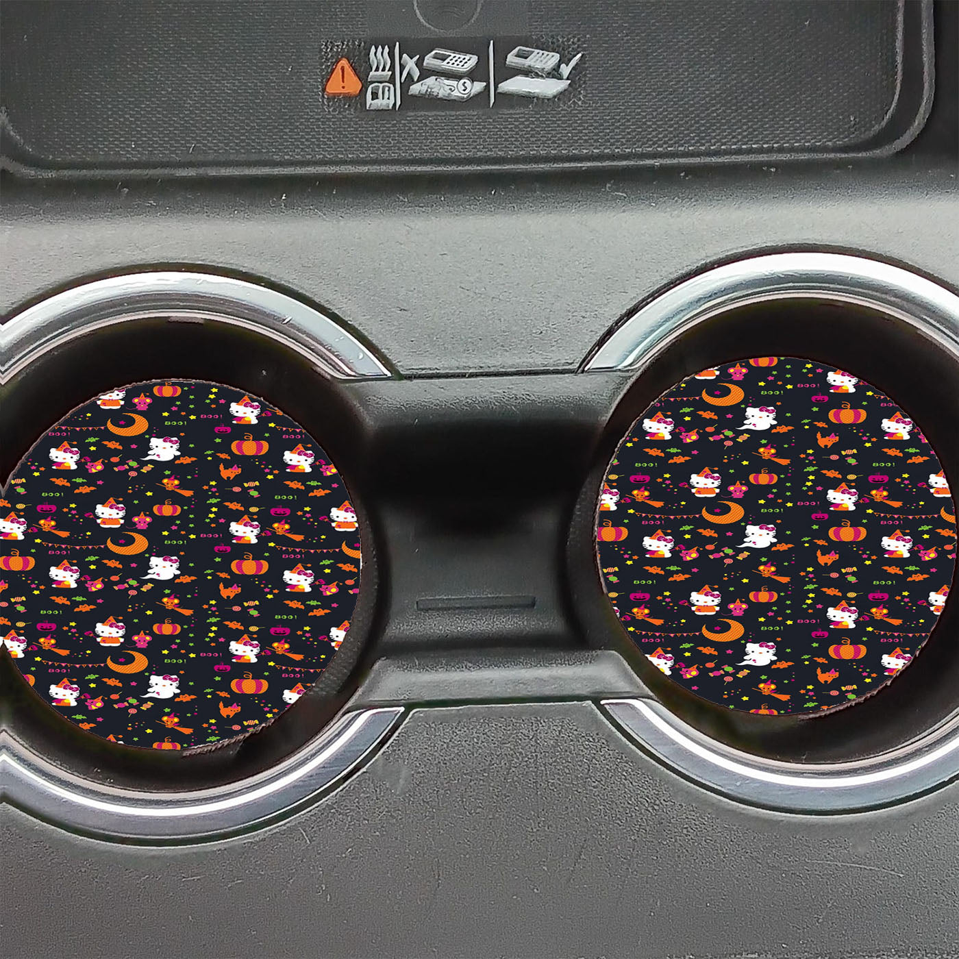 Hello Kitty Halloween Pattern Car Coasters