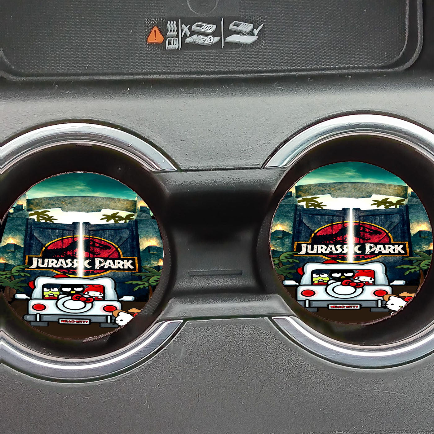 Hello Kitty House Jurassic Park Car Coasters