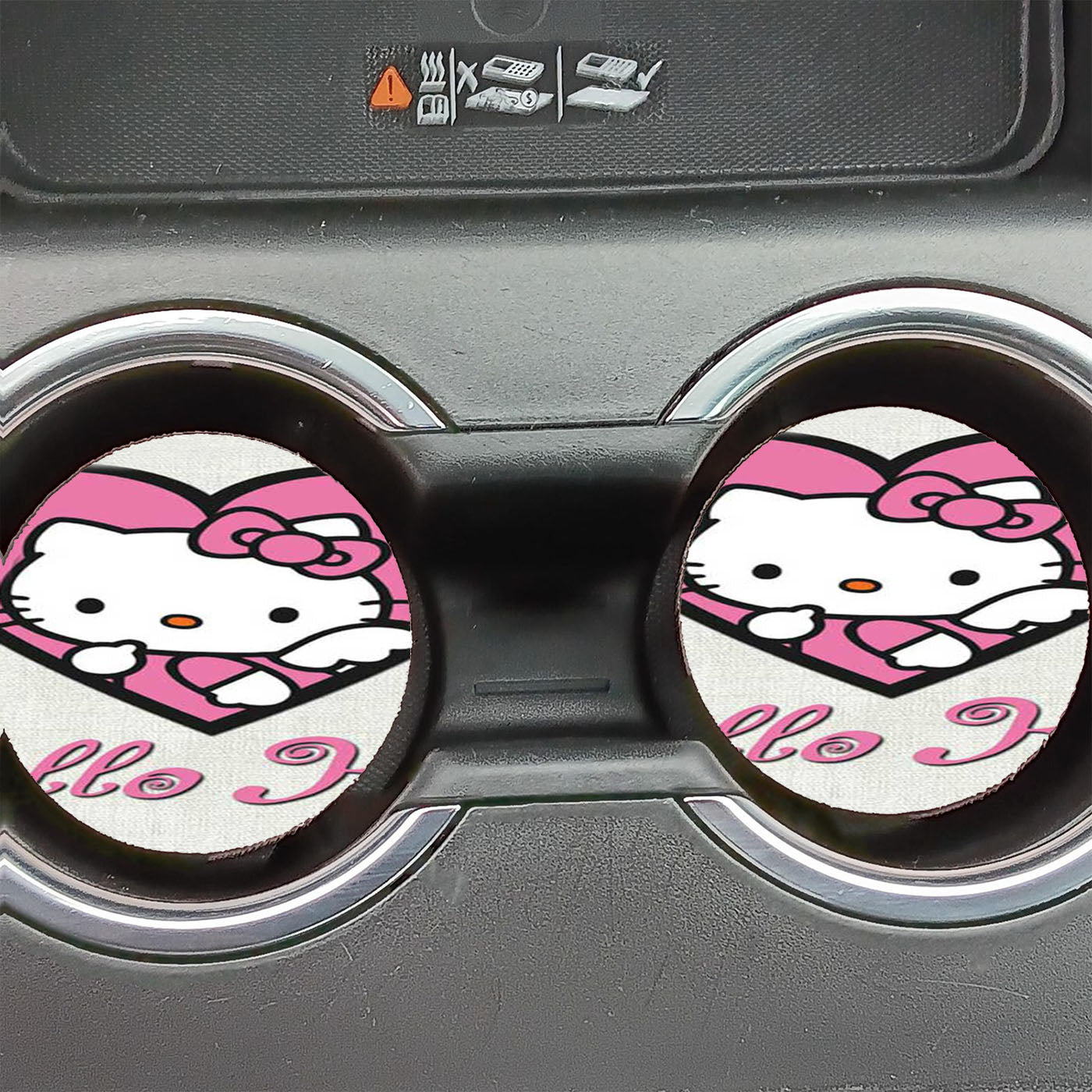 Hello Kitty In Heart Car Coasters