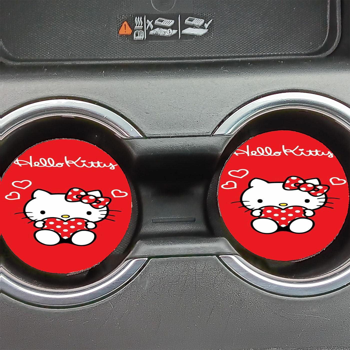 Hello Kitty Loving Pattern Car Coasters