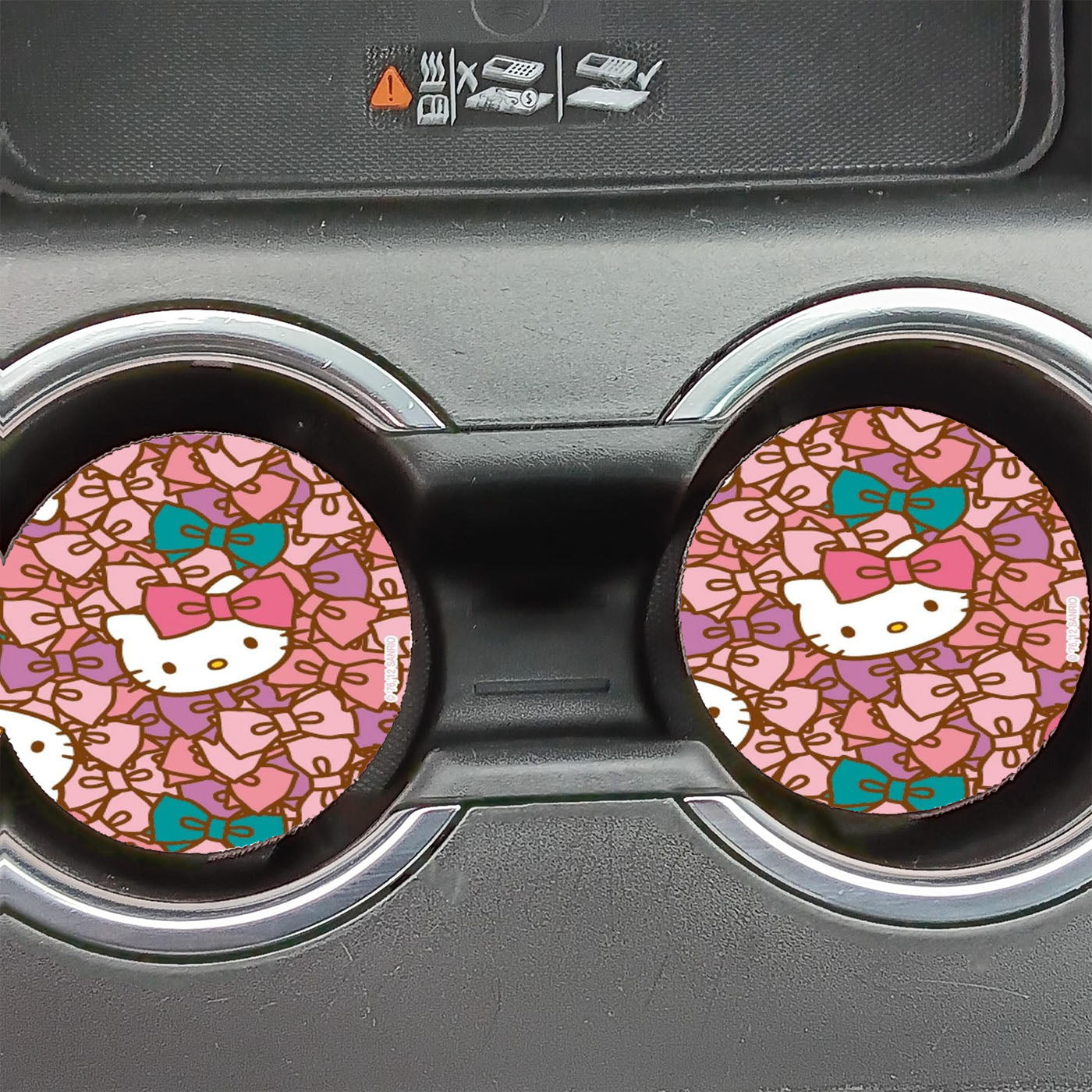 Hello Kitty Pink And Cute Car Coasters