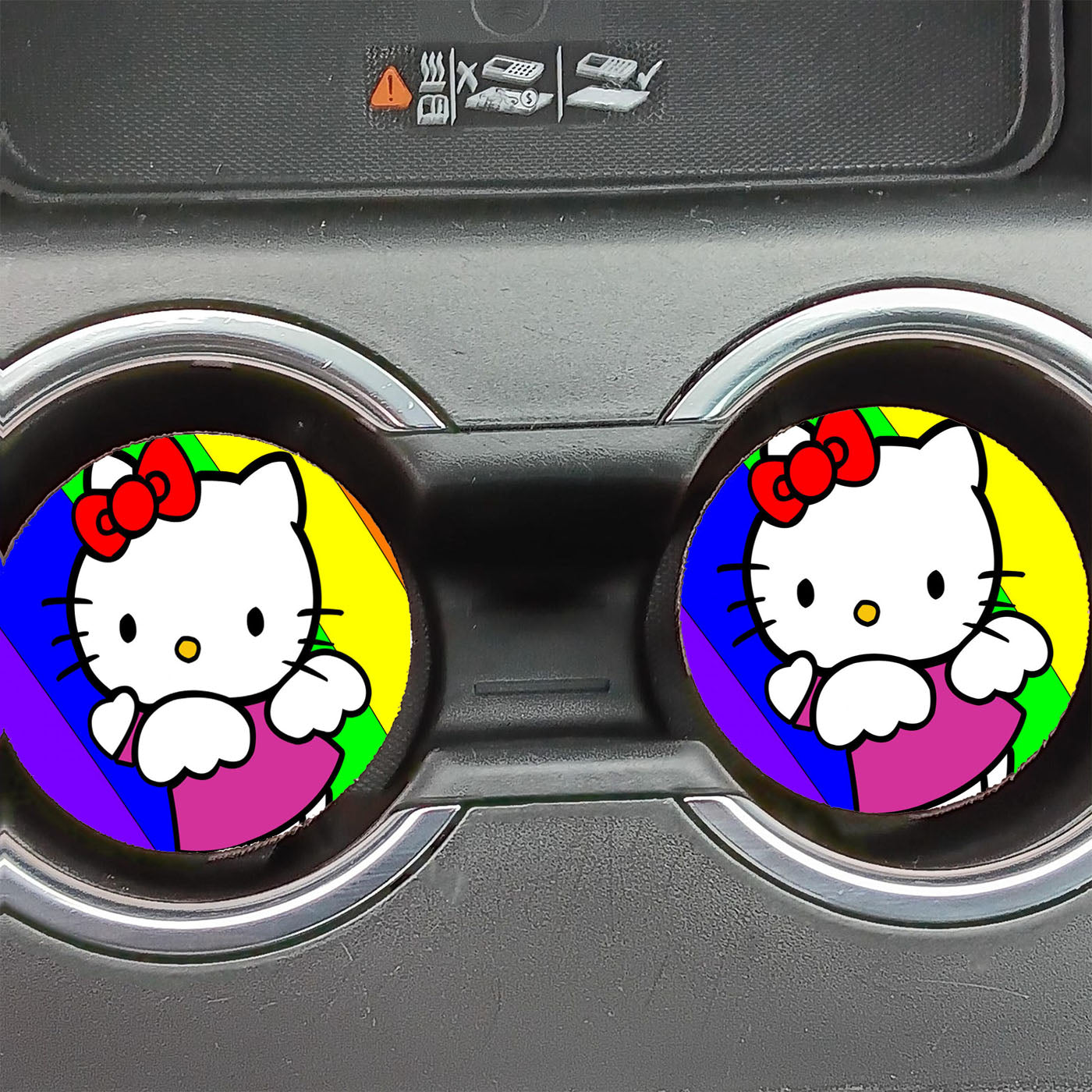 Hello Kitty Rainbow Car Coasters