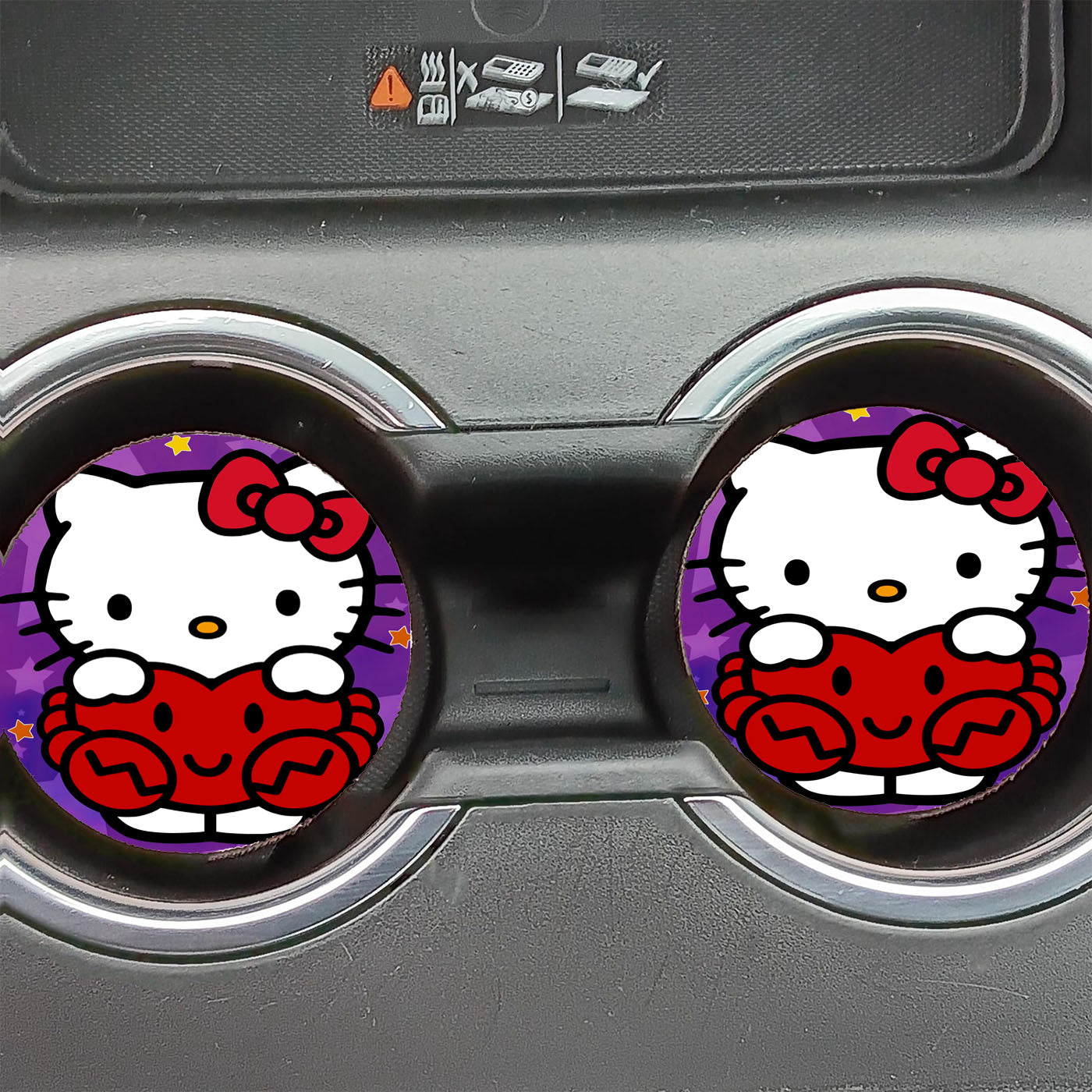 Hello Kitty Red Heart Car Coasters