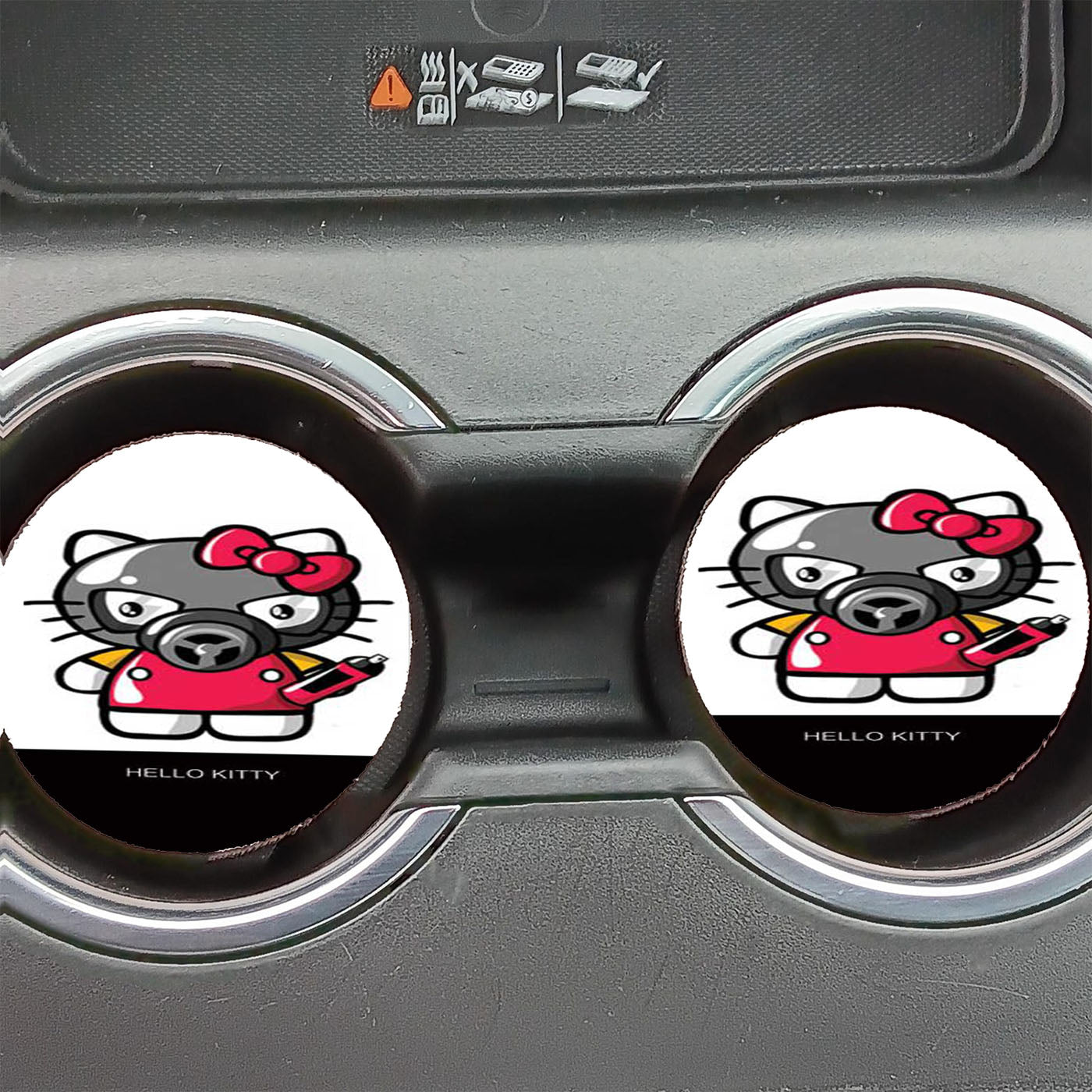 Hello Kitty Spraypaint Car Coasters