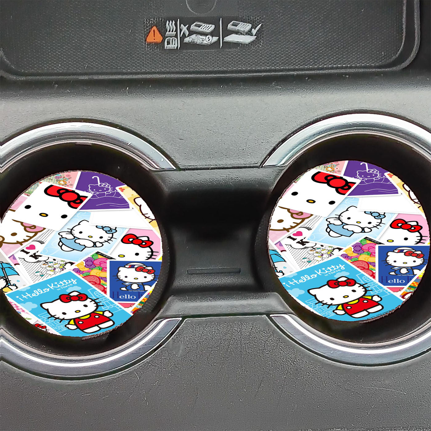 Hello Kitty Sticker Slap Style Car Coasters