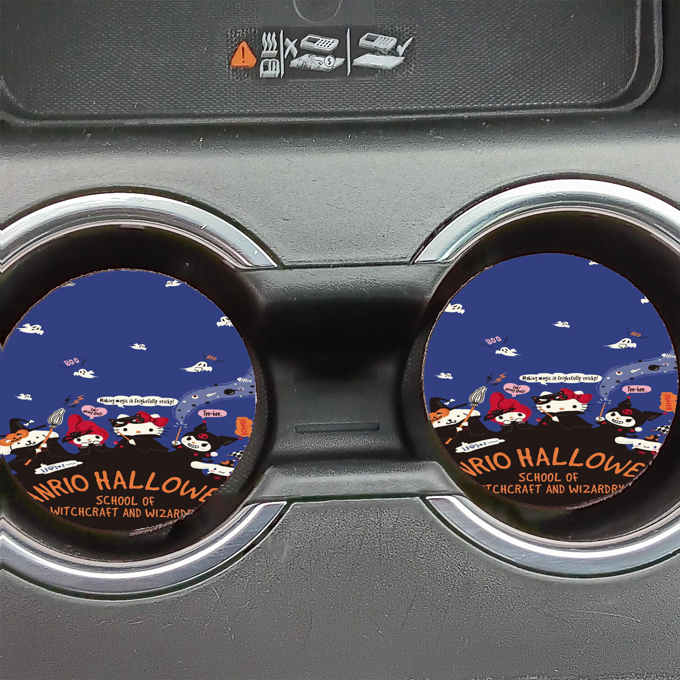 Hello Kitty Witch School Halloween Car Coasters