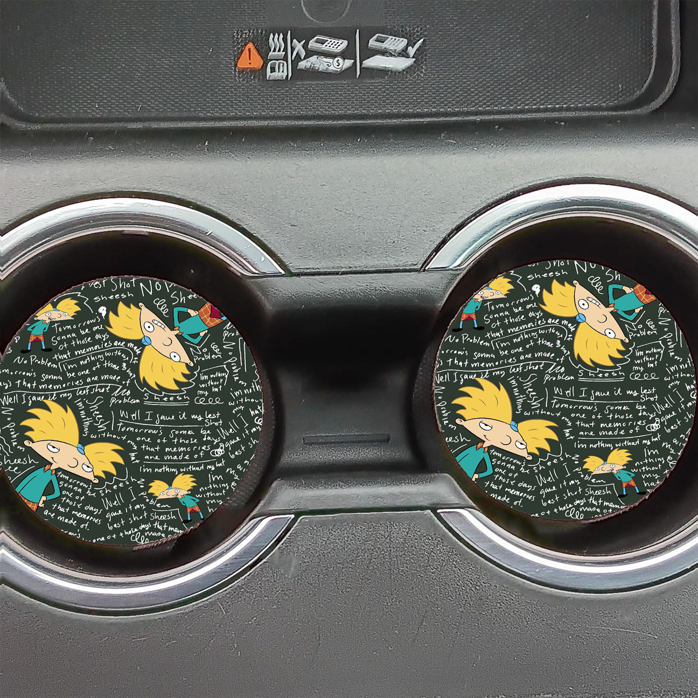 Hey Arnold Quotes Board Car Coasters