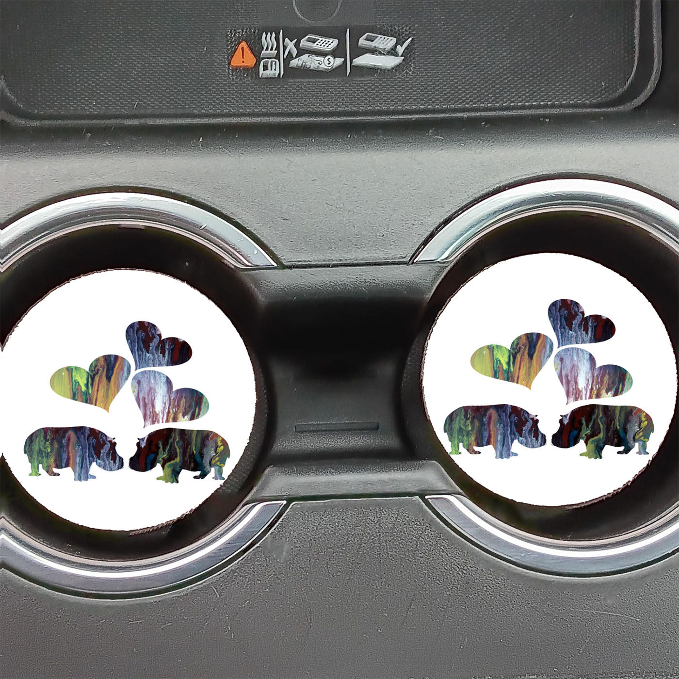 Hippo Art  Car Coasters