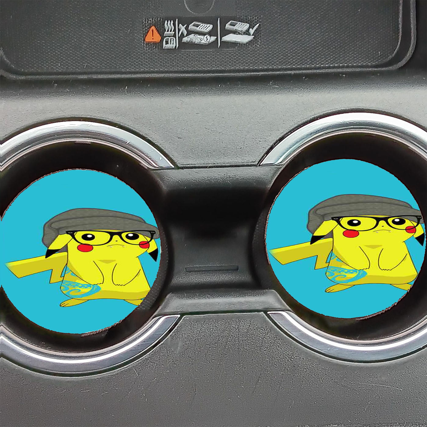 Hipster Pikachu Car Coasters