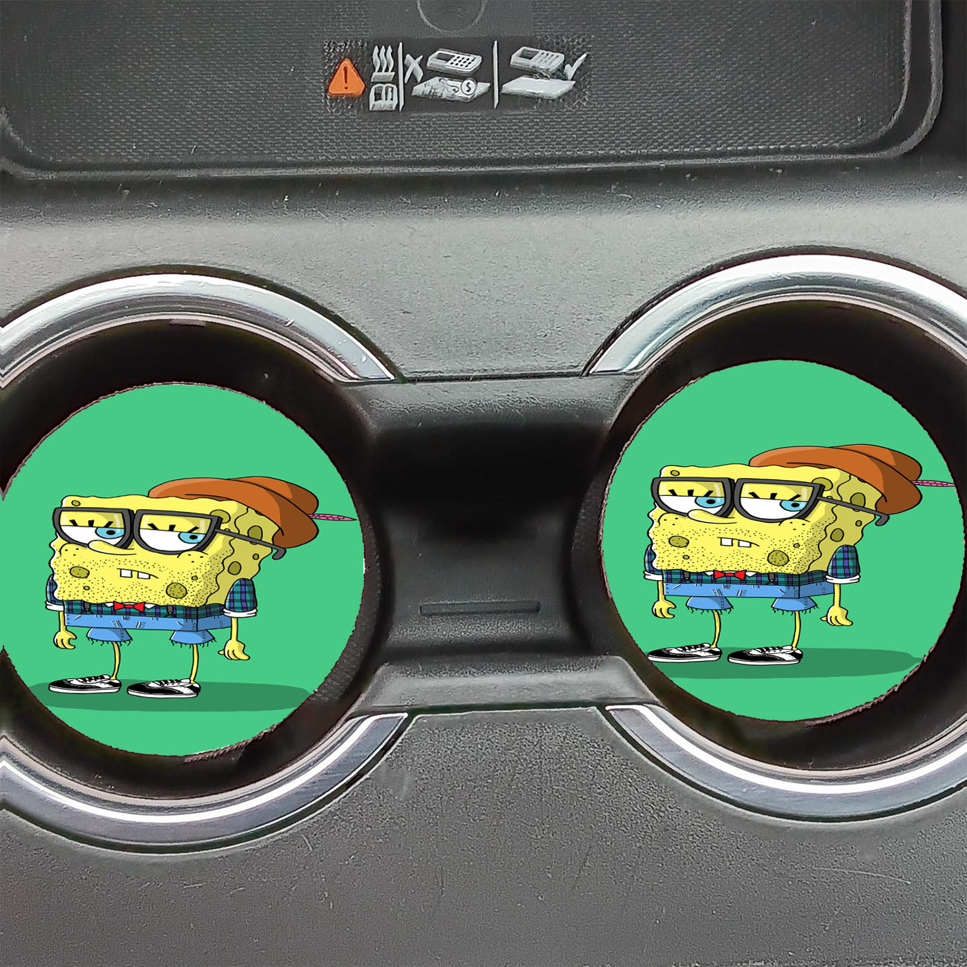 Hipster Spongebob Car Coasters