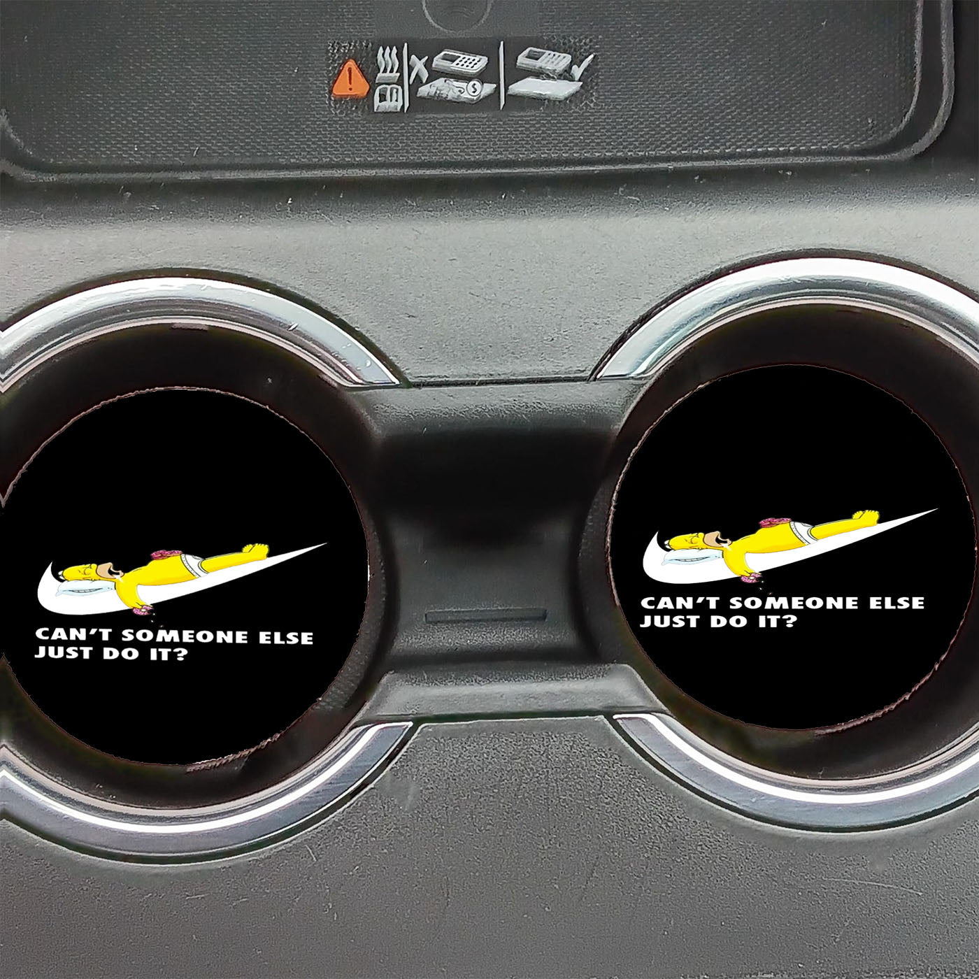 Homer Simpson Nike Black Car Coasters