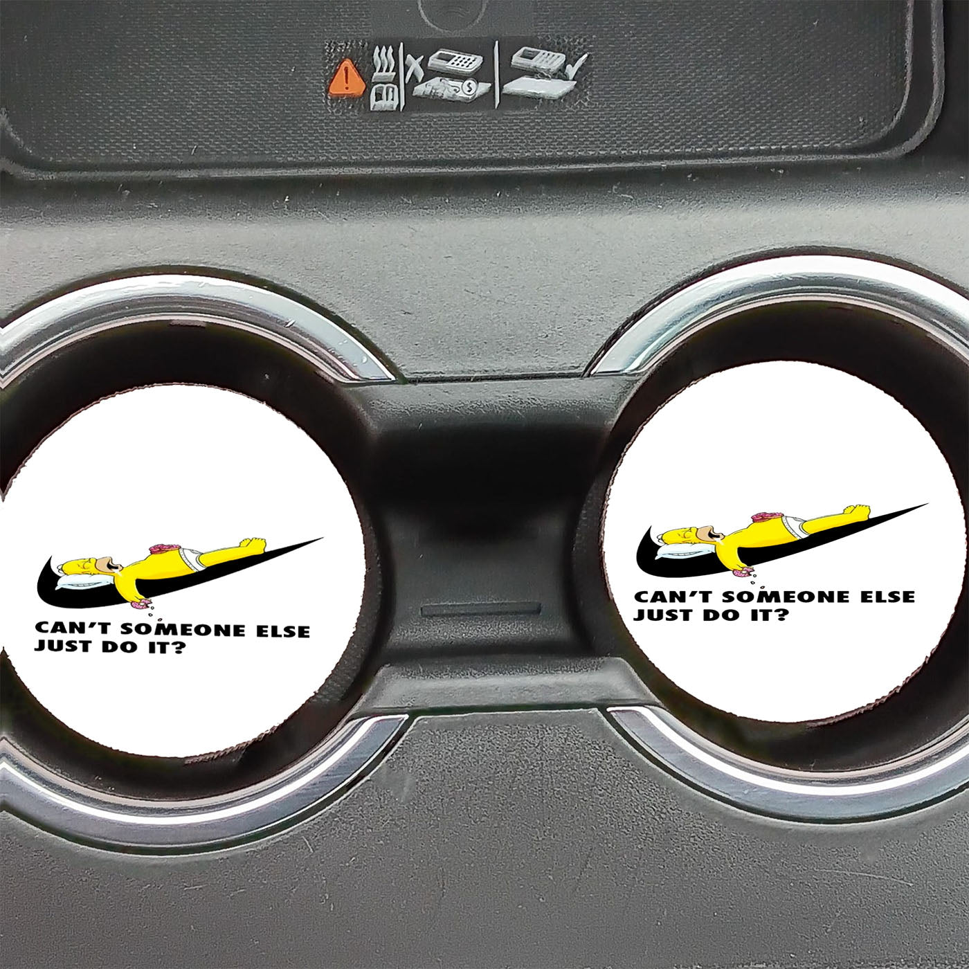Homer Simpson Nike White Car Coasters