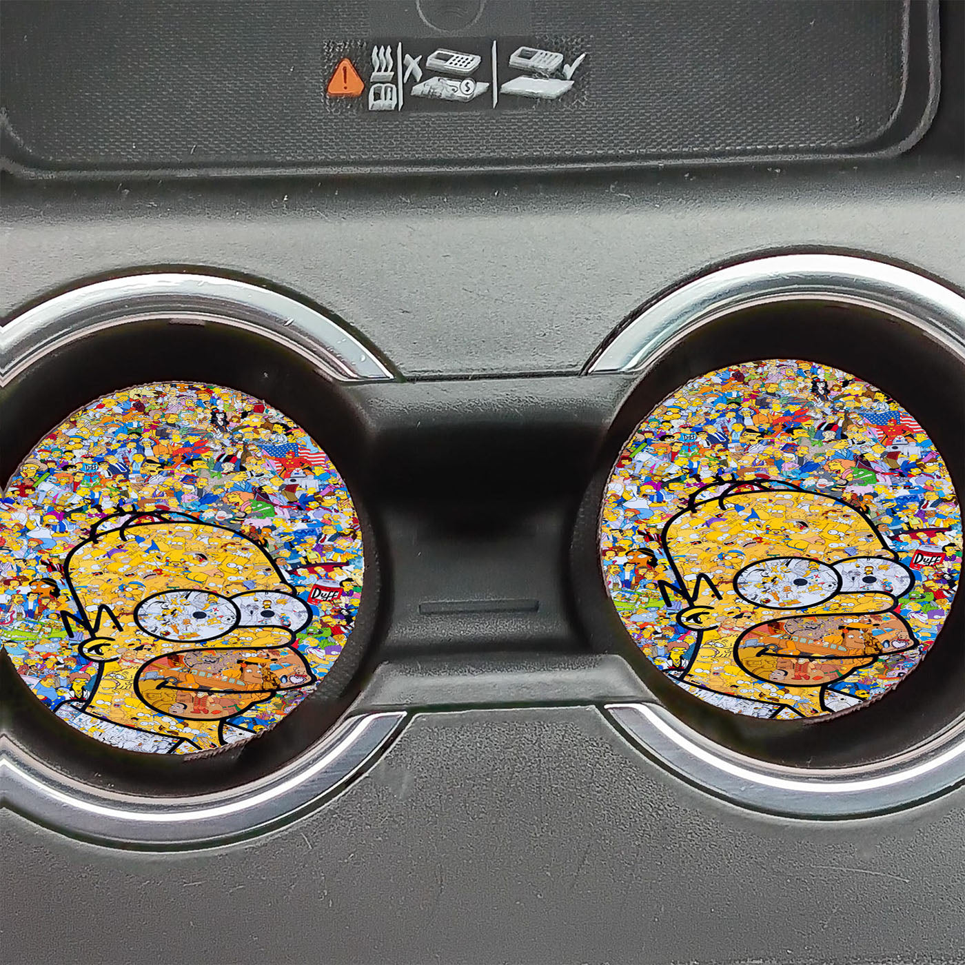 Homer The Simpson Collage Car Coasters