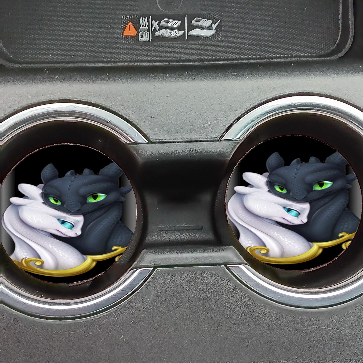 How To Train Your Dragon Love Black Car Coasters