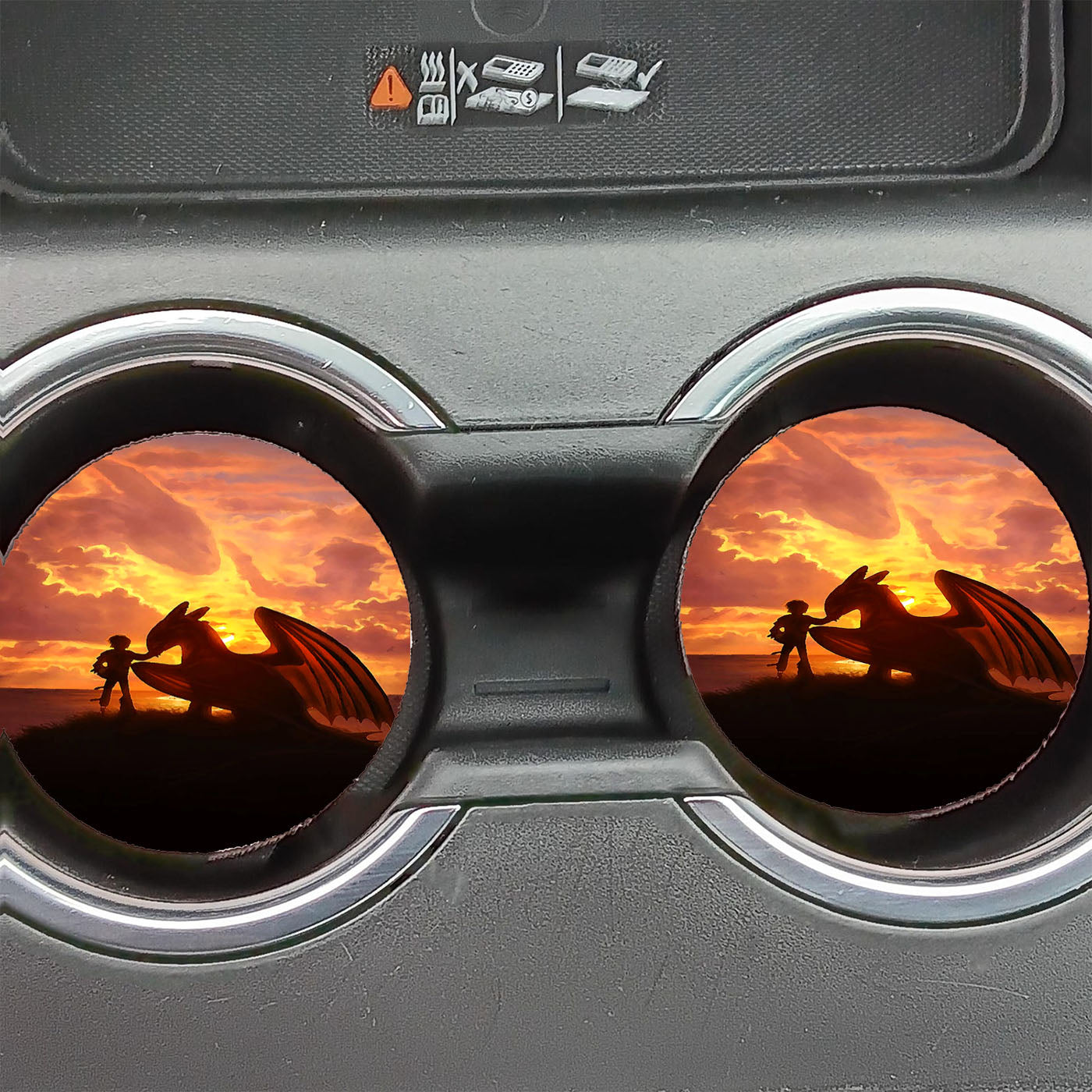 How To Train Your Dragon The Hidden World Sunset Car Coasters