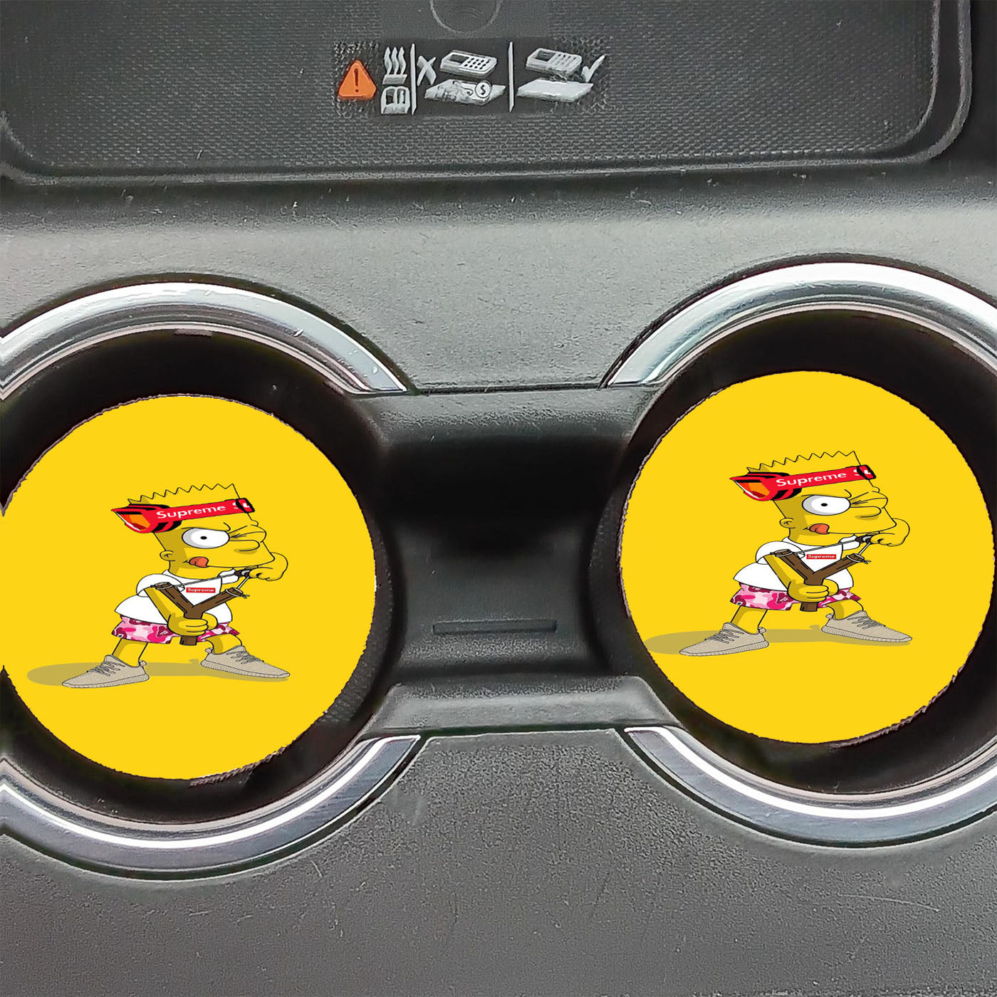 Hypebeast Bart Simpson Yellow  Car Coasters