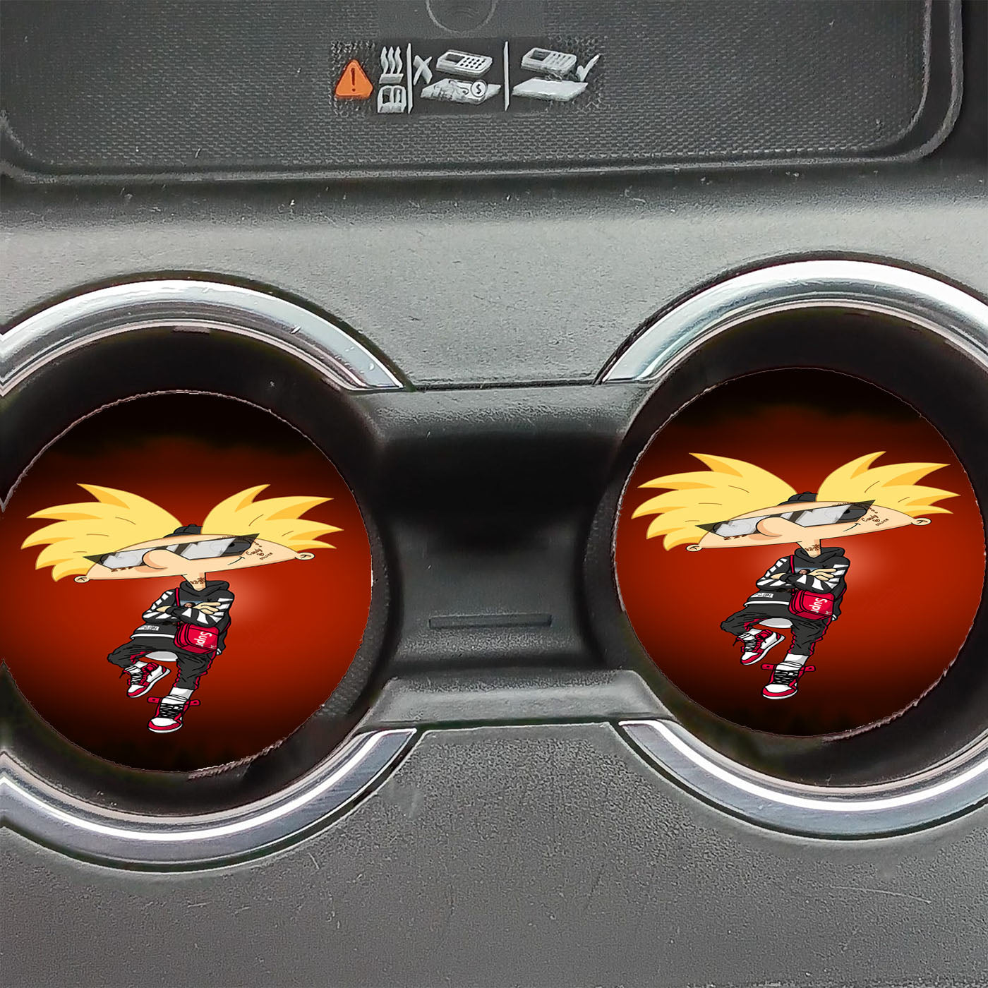 Hypebeast Hey Arnold Cartoon Car Coasters