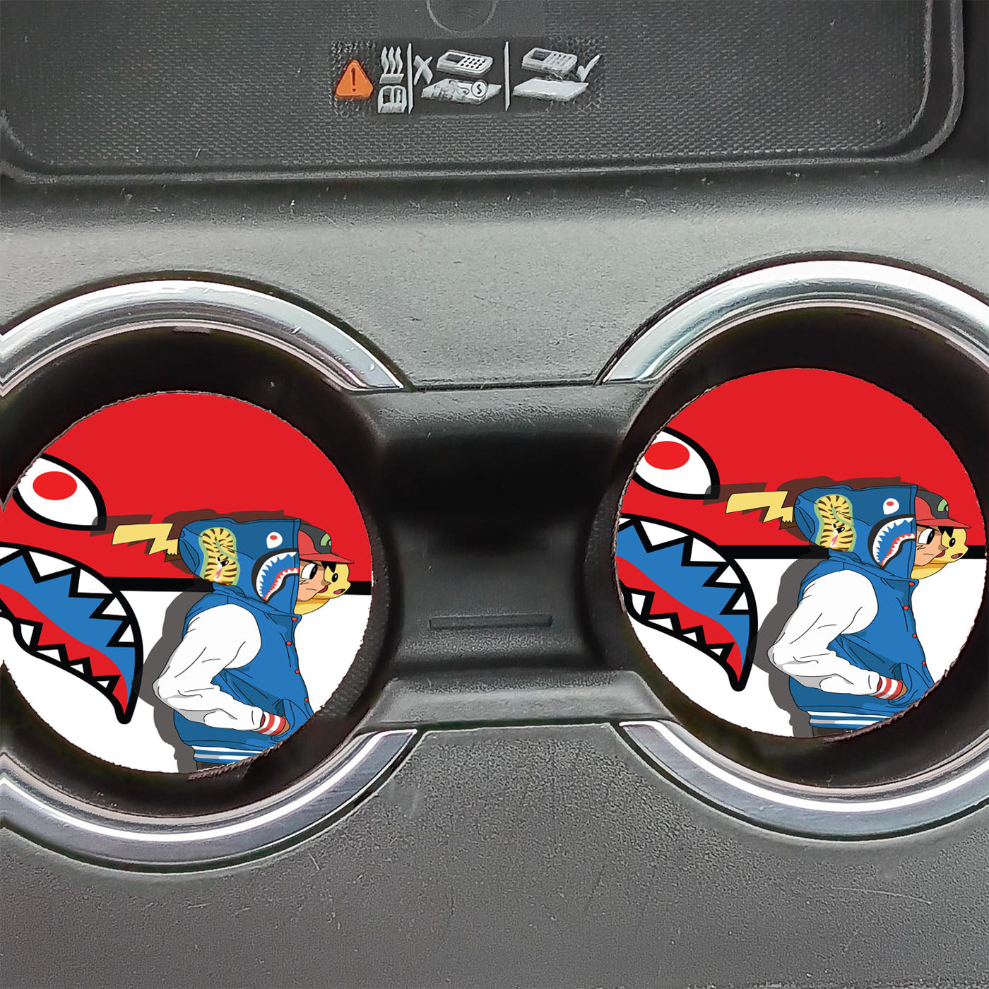 Hypebeast Hype Style Satoshi Pikachu Outfits Car Coasters