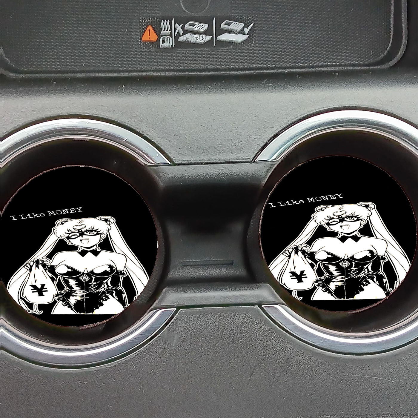 I Like Money Sailor Moon Car Coasters