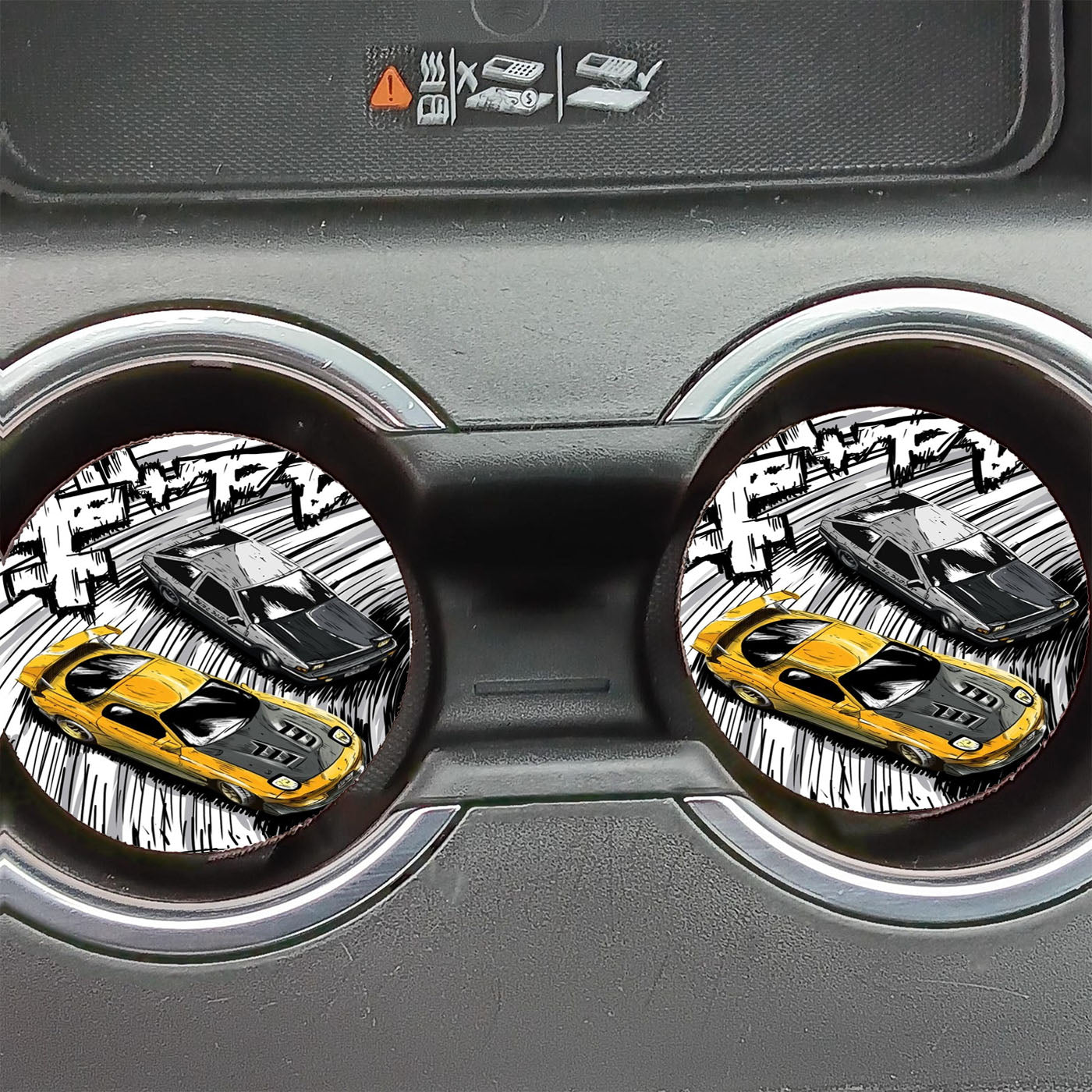 Initial D Rx7 Vs Ae86 Car Coasters