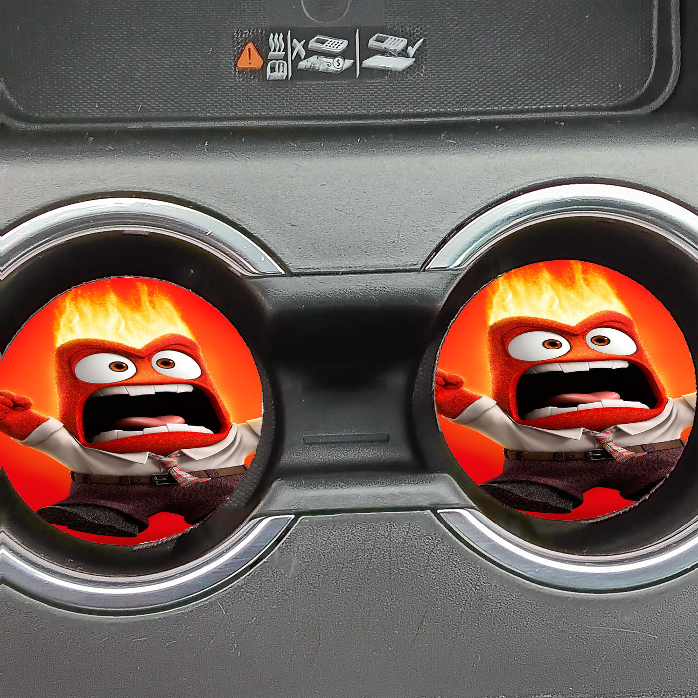 Inside Out Angryness Car Coasters