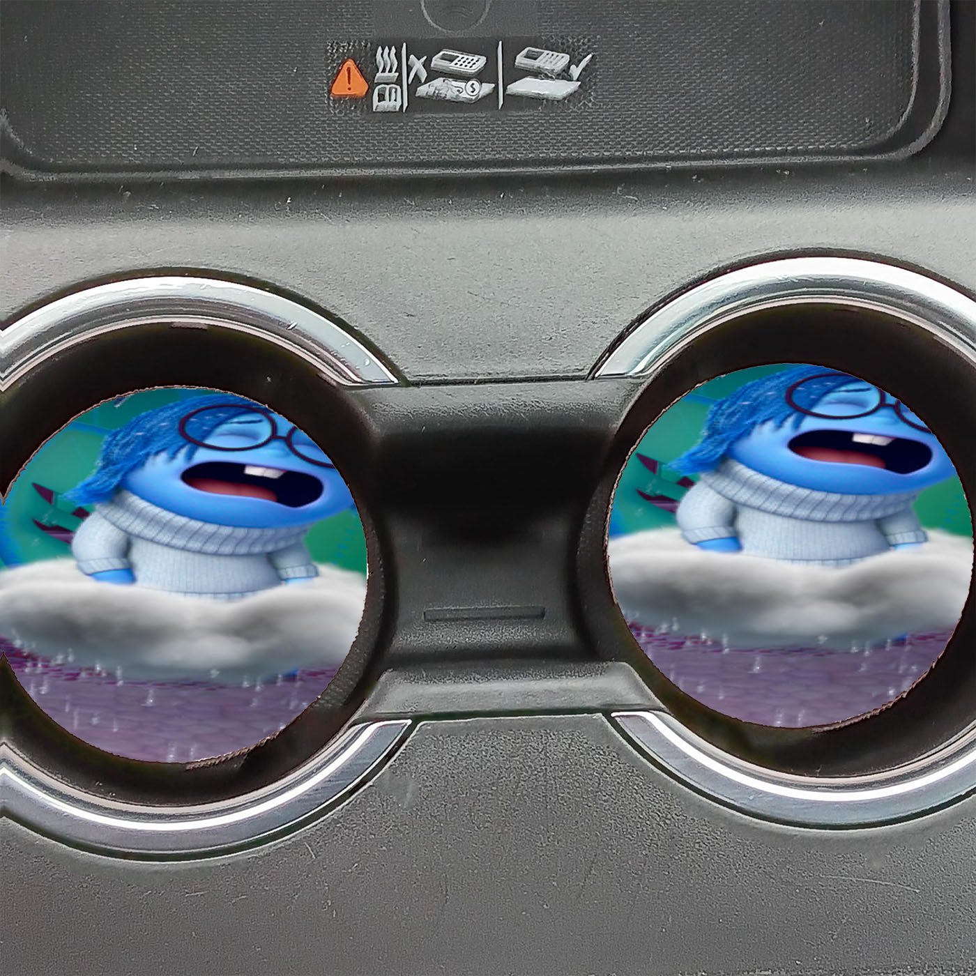 Inside Out Disney Sadness Sad Car Coasters