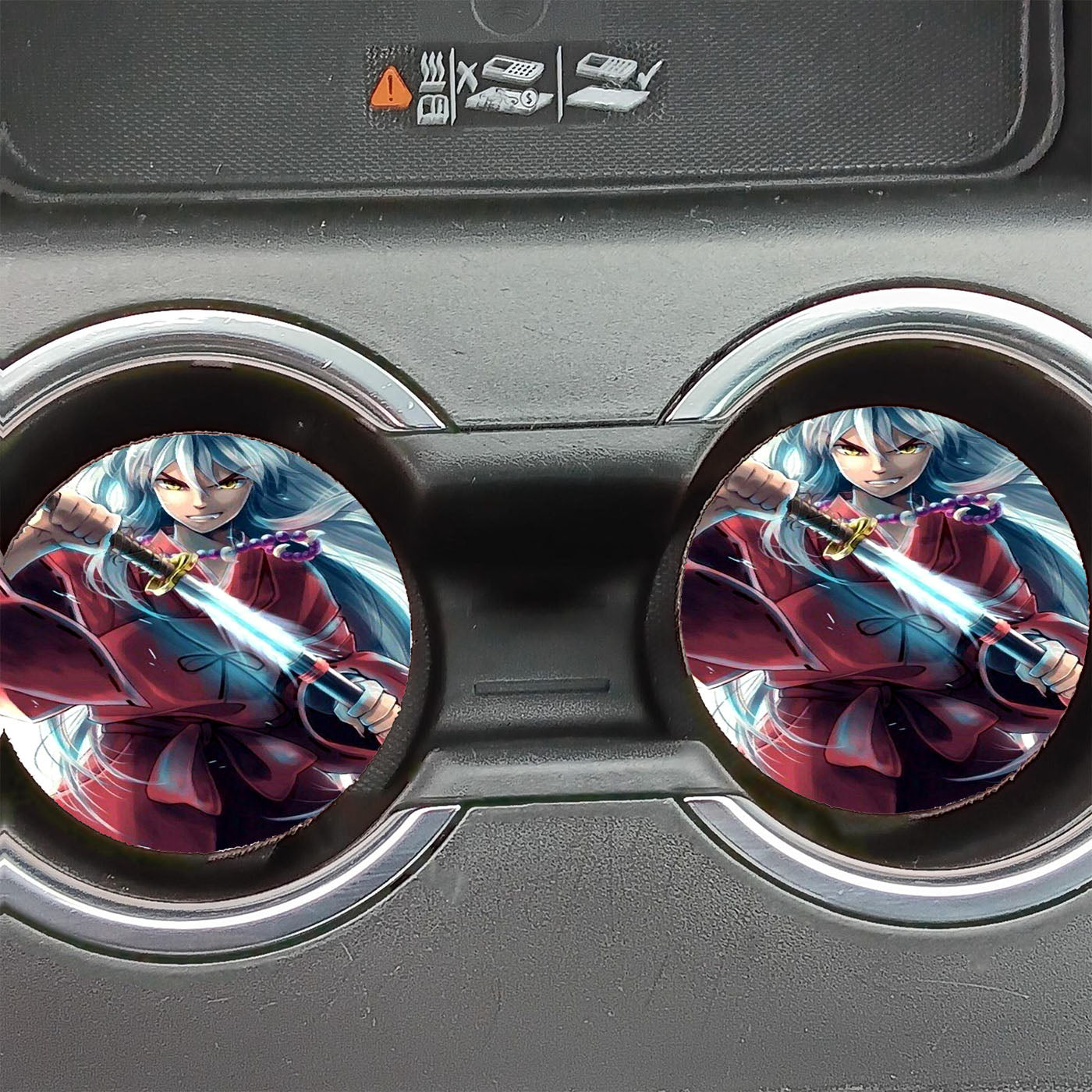 Inuyasha And Tessaiga Sword Fanart Car Coasters