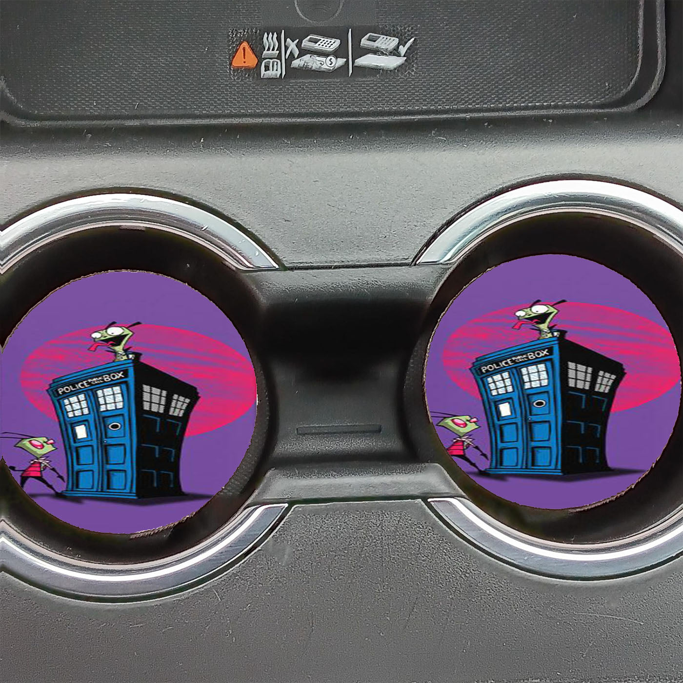 Invader Zinn And Tardis Box Car Coasters