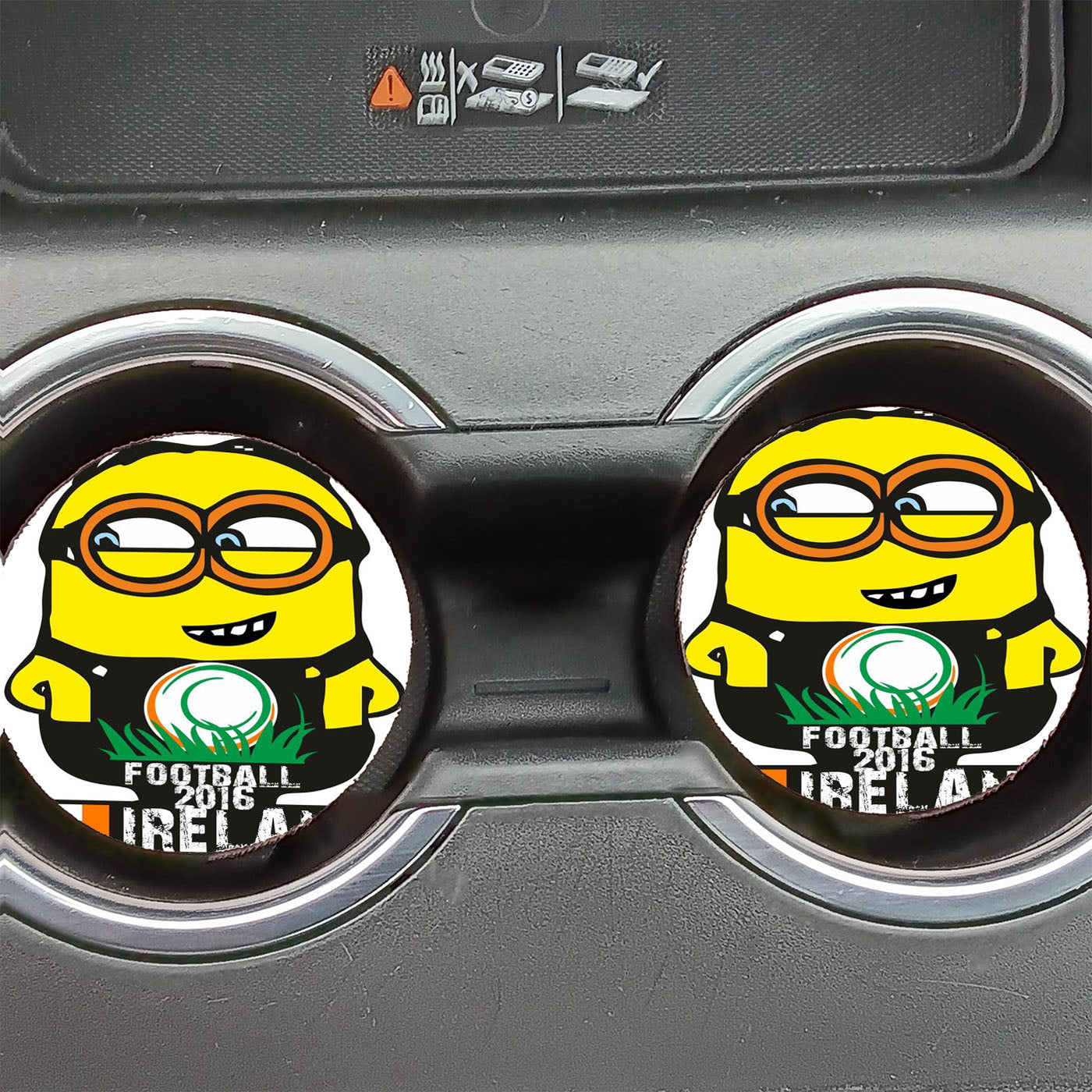 Ireland Minion Football Car Coasters