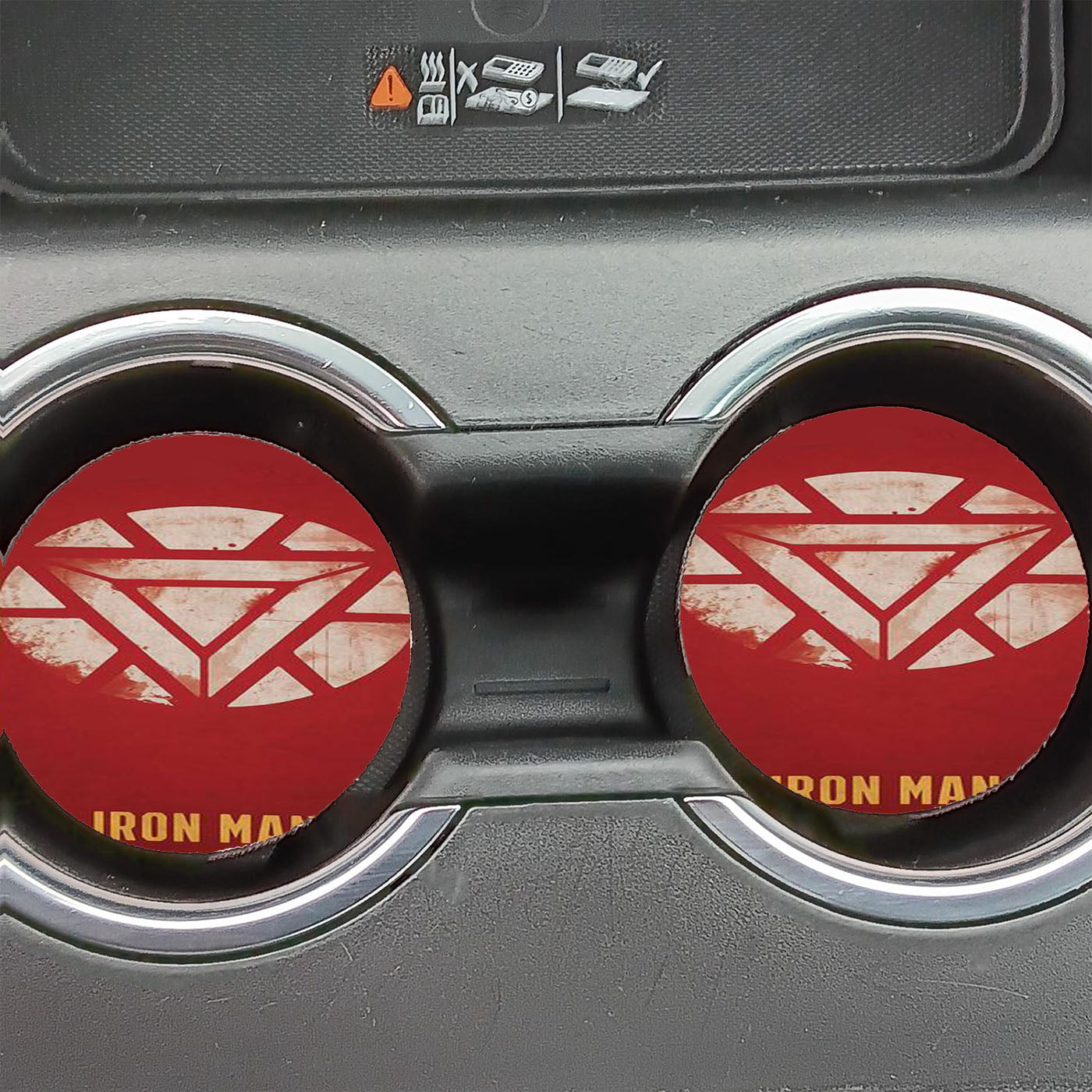 Iron Man Grunge Logo Art  Car Coasters