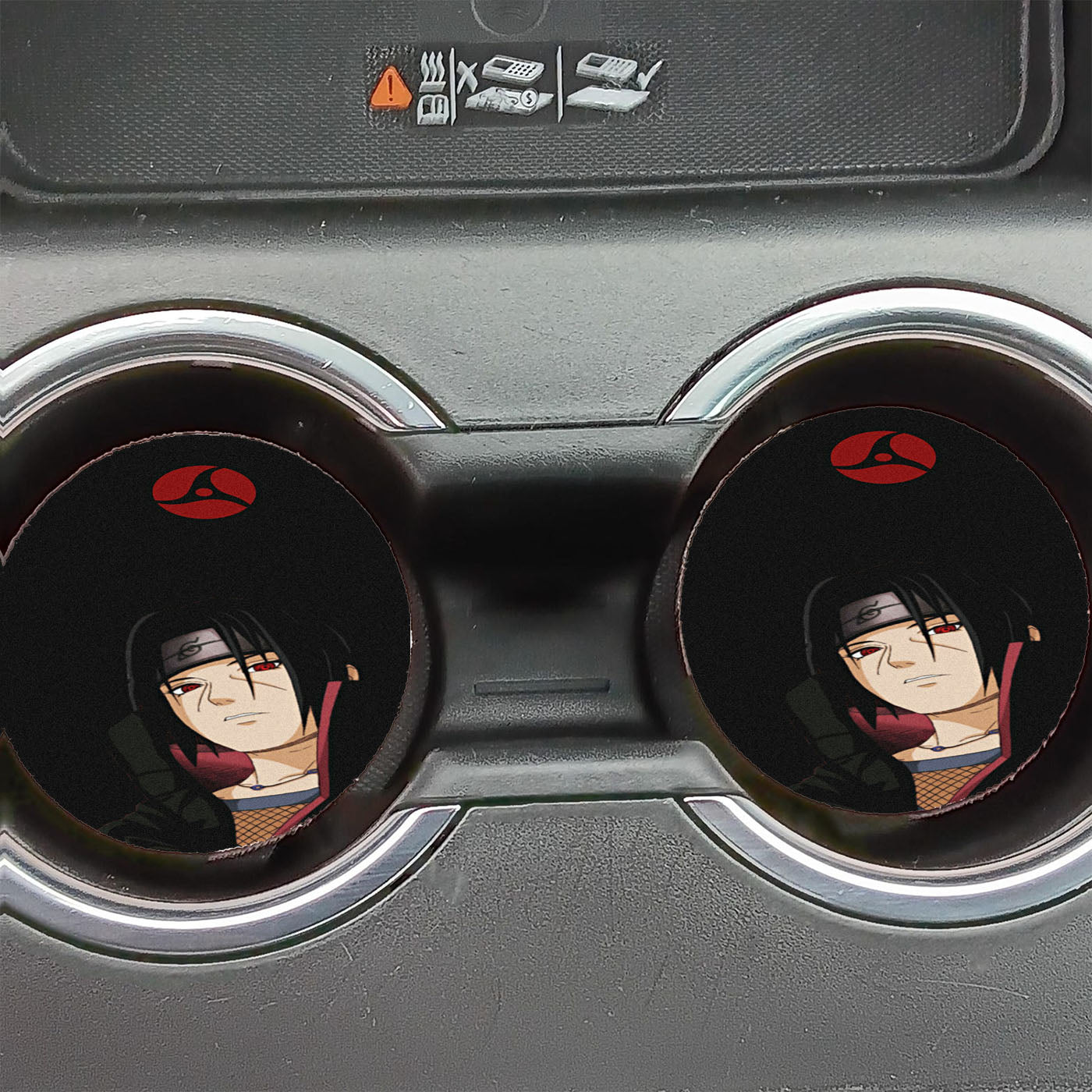 Itachi Uchiha Black Grain Wallpaper Car Coasters