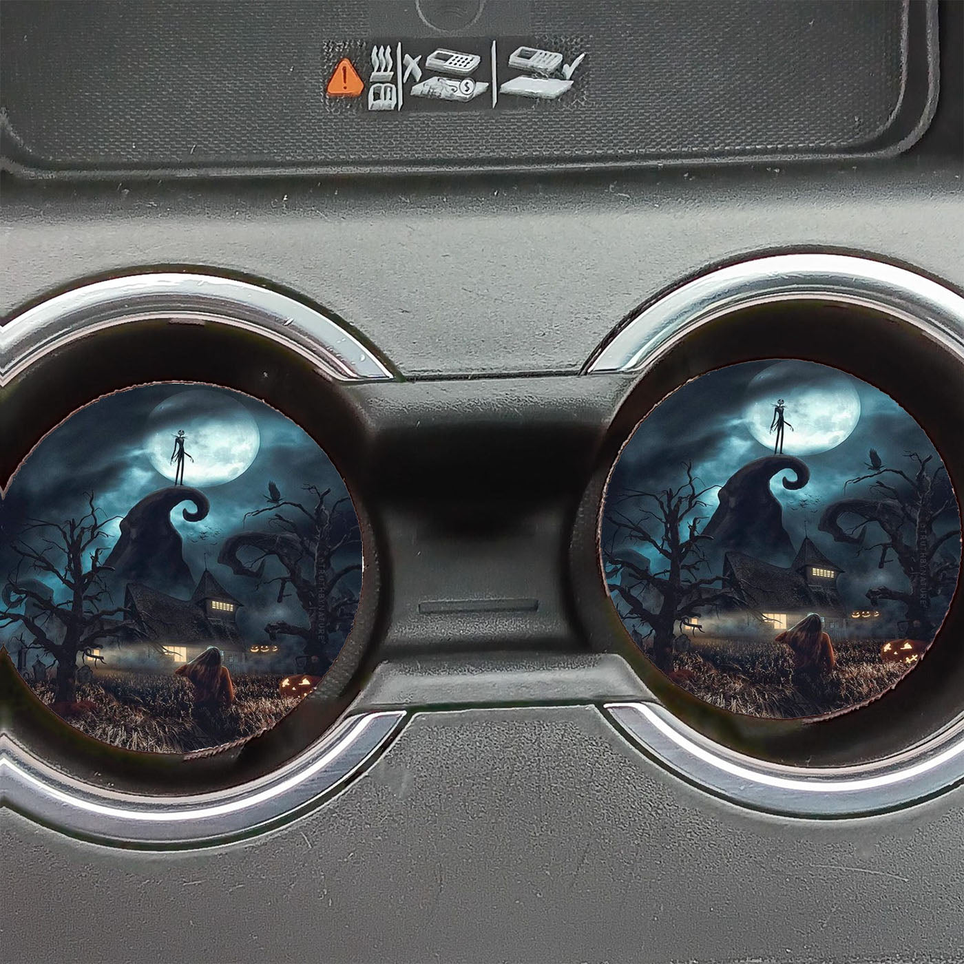 Jack Skellington Halloween Wallpaper Car Coasters