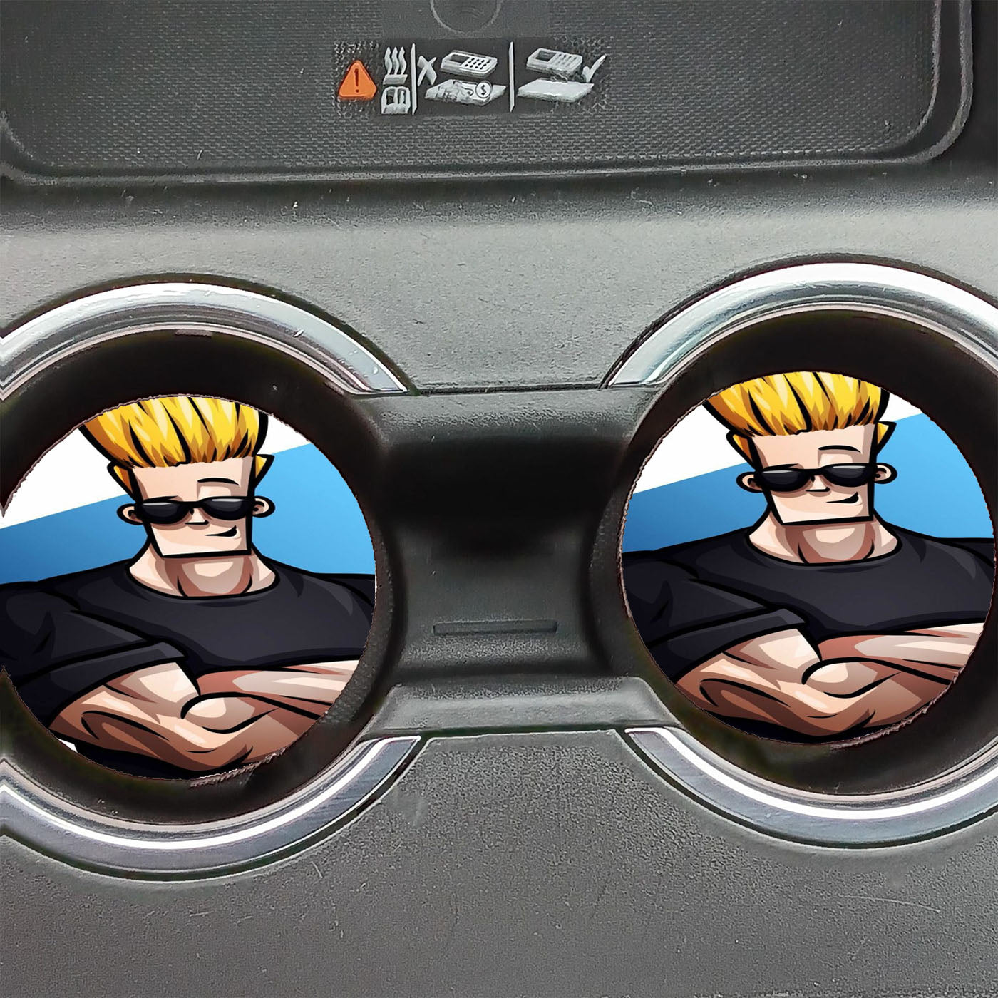 Johnny Bravo Cool Wallpaper Car Coasters
