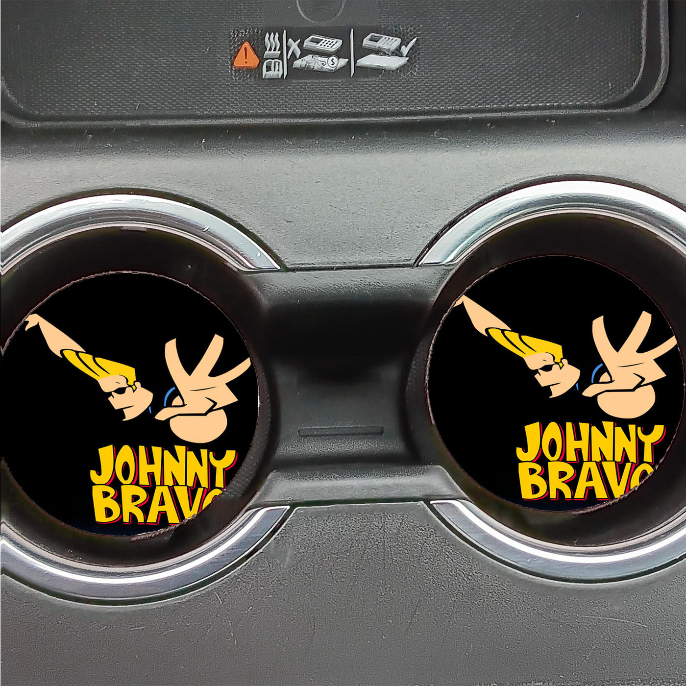 Johnny Bravo Dance On Black Car Coasters