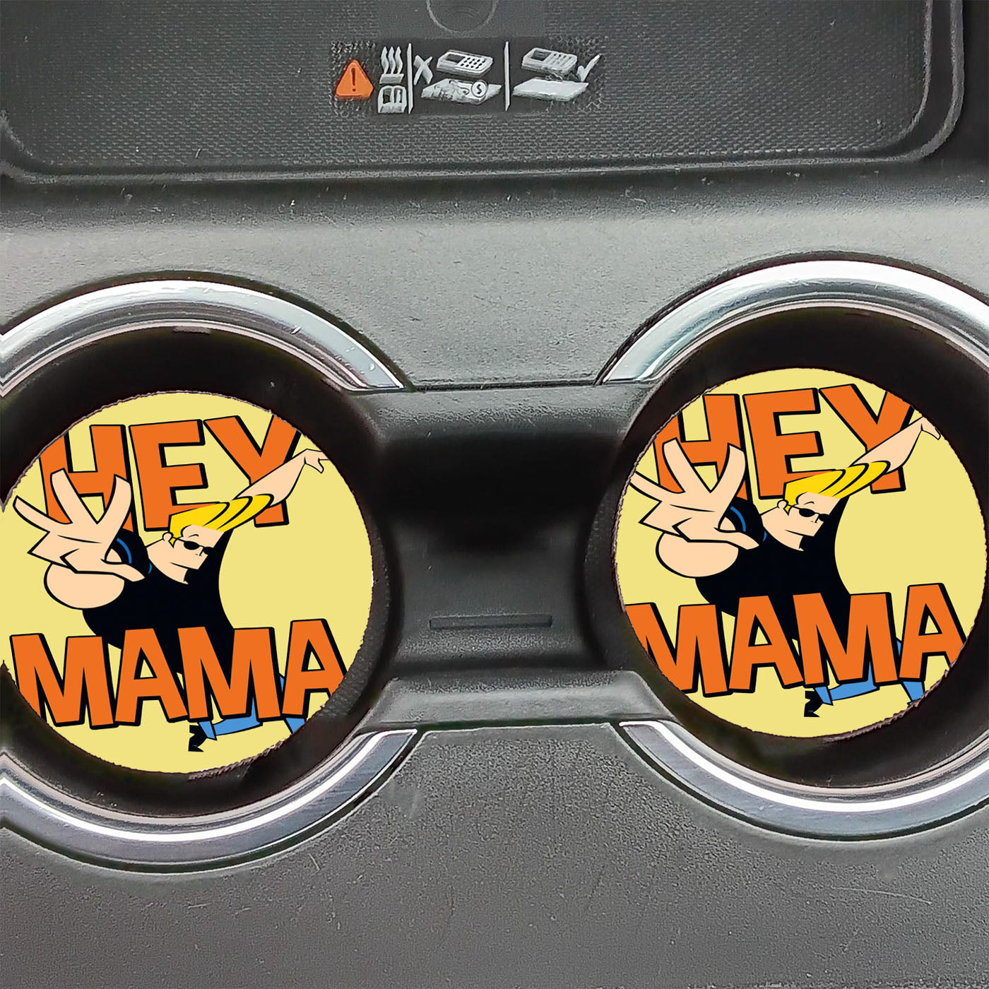 Johnny Bravo Hey Mama Car Coasters