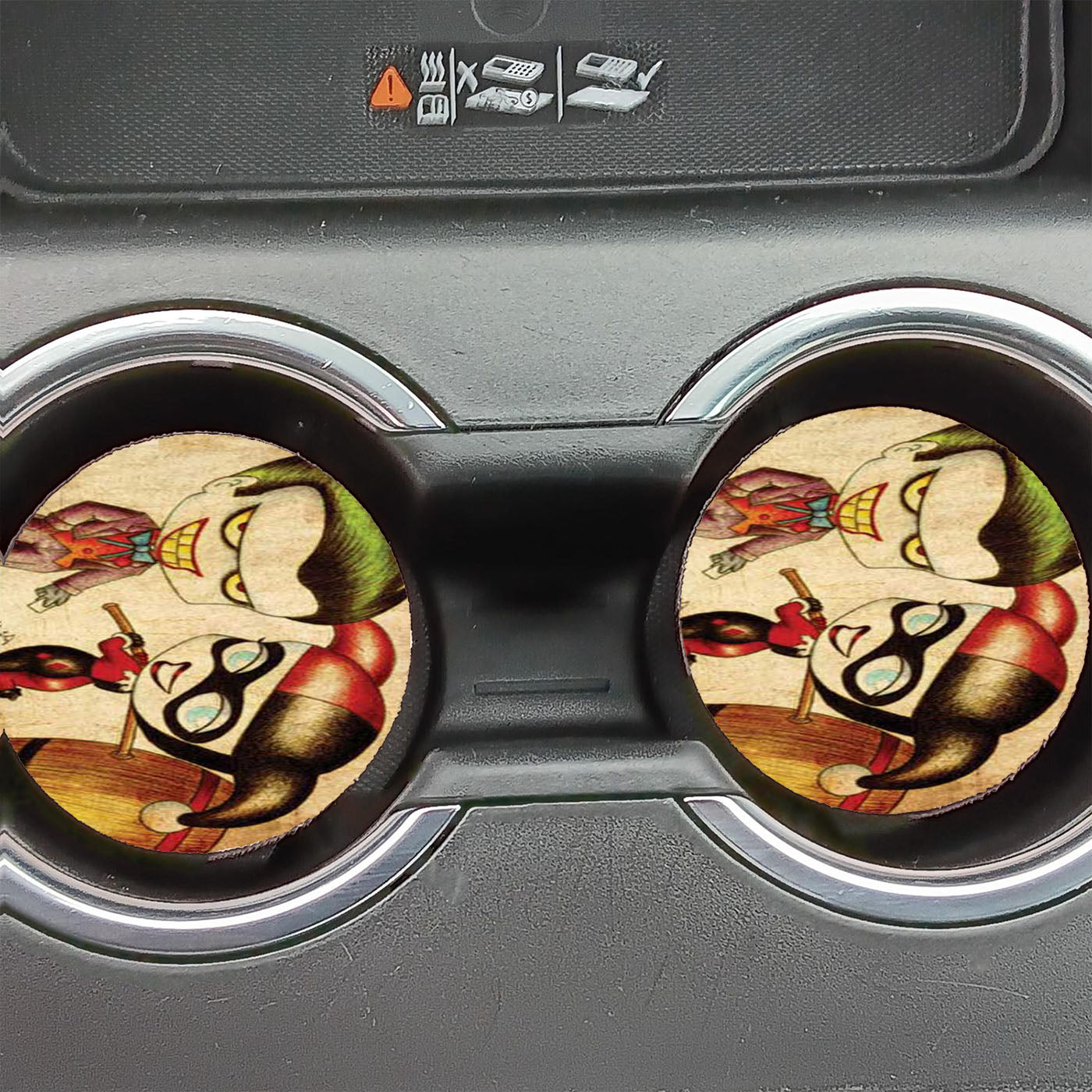 Joker Harley Quinn Drawing Car Coasters