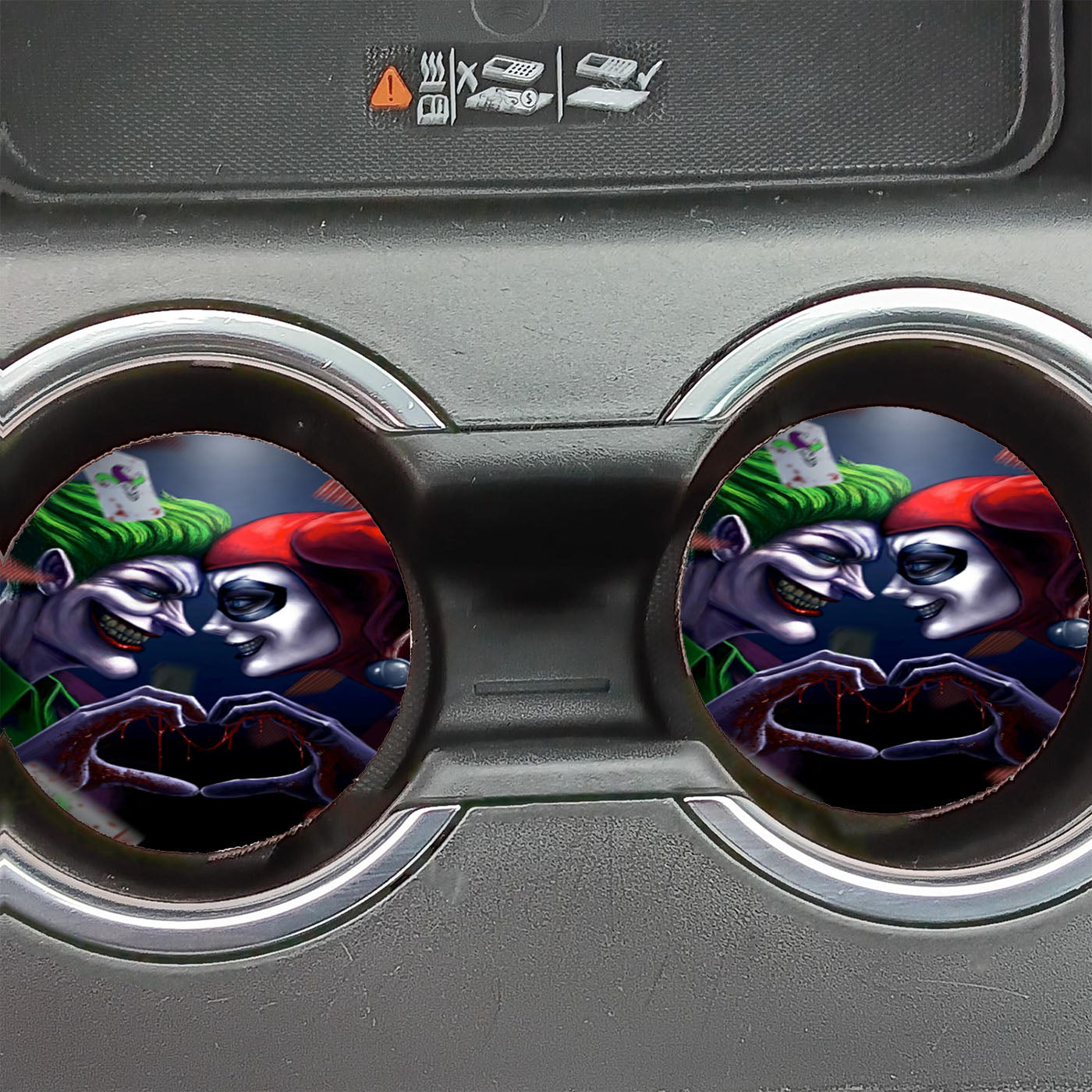 Joker Harley Quinn Smile Car Coasters