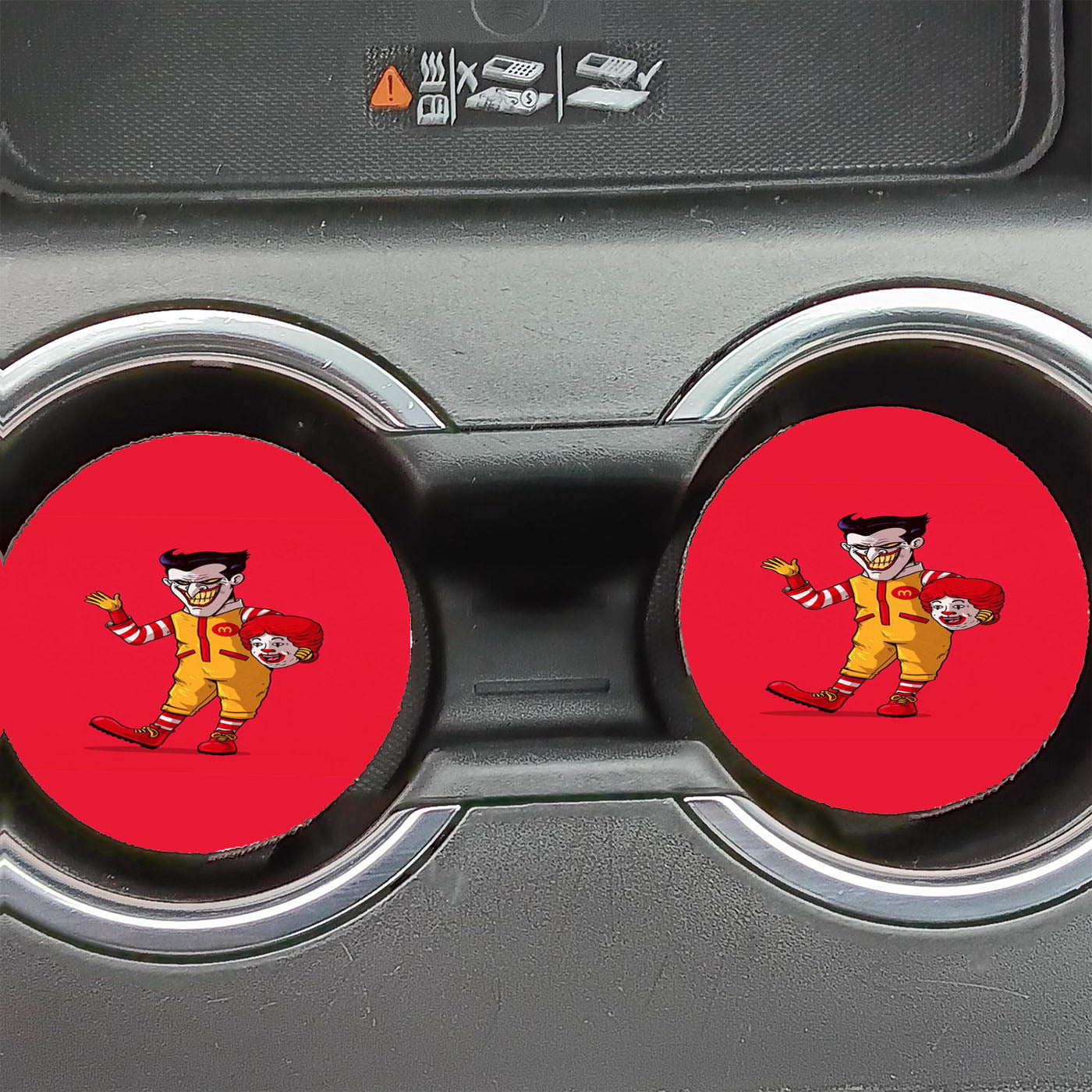 Joker Mcdonald Clown Custom Car Coasters