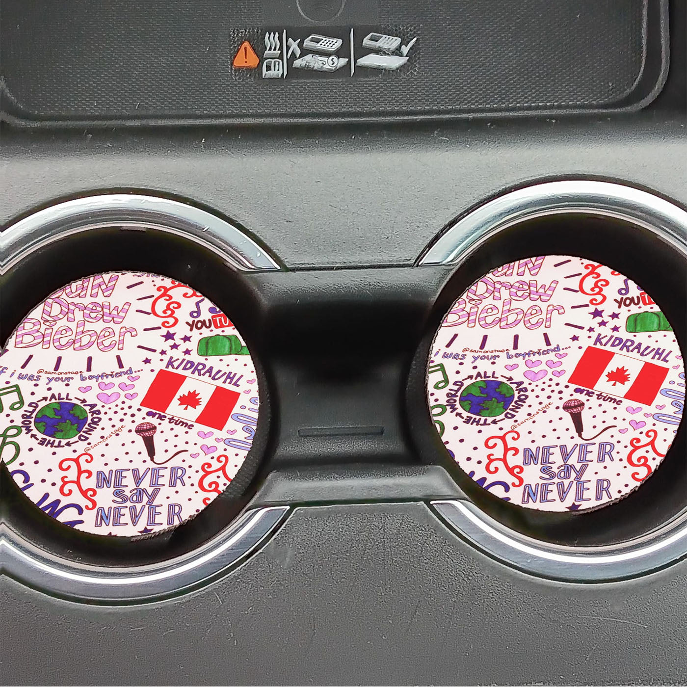 Justin Bieber Collage Art  Car Coasters