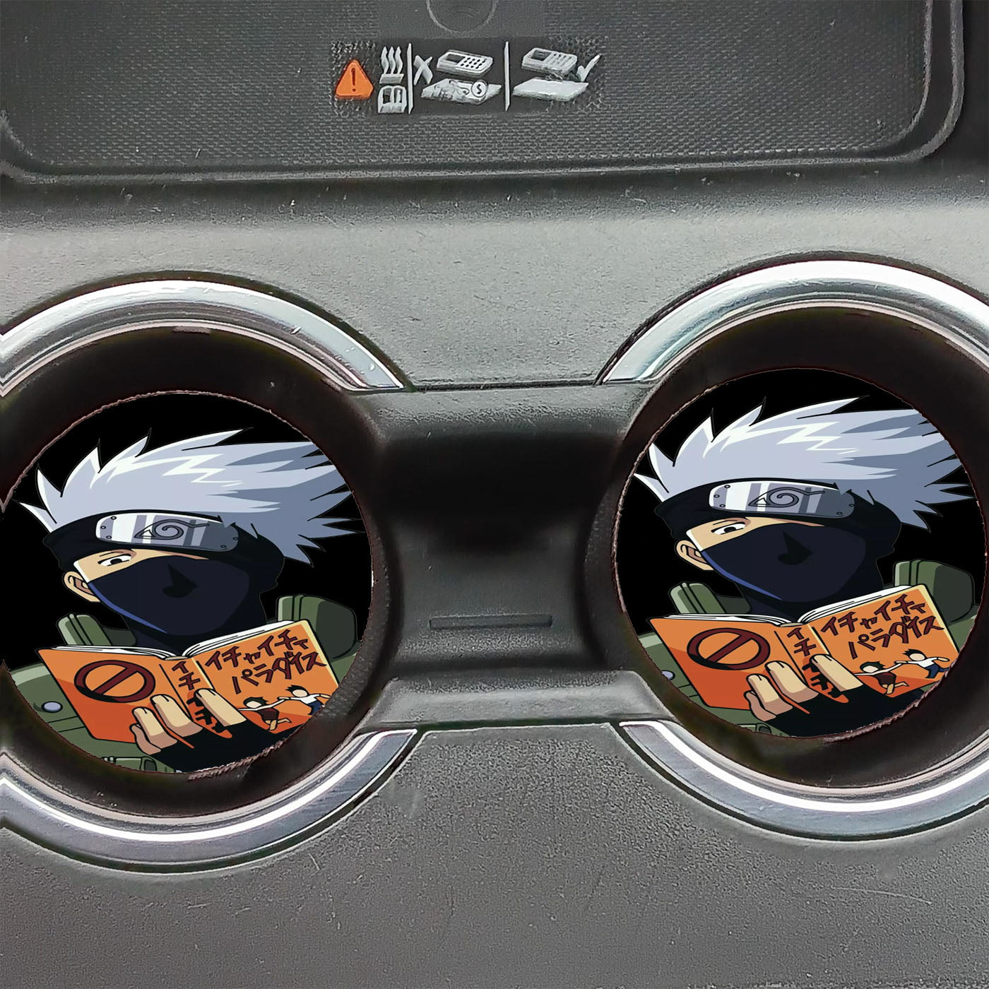 Kakashi Reading A Book Black Car Coasters
