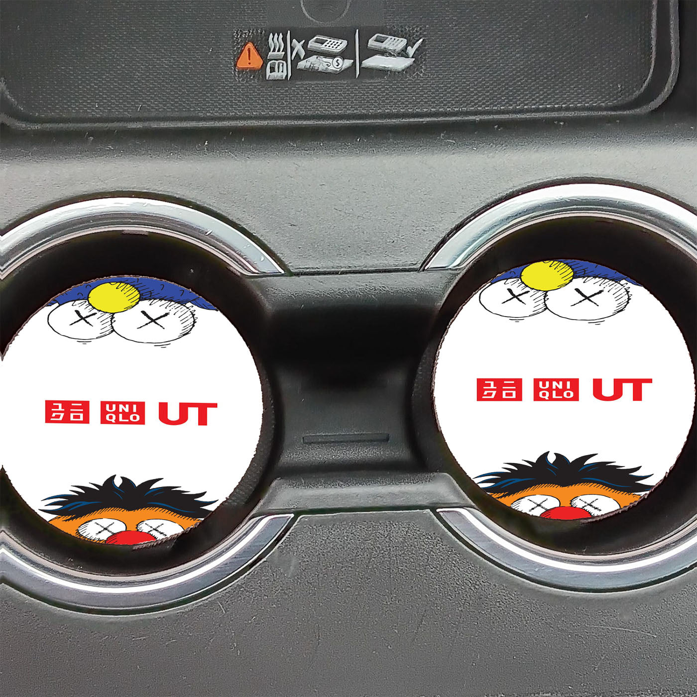 Kaws X Uniqlo Sesame Street 2 Car Coasters