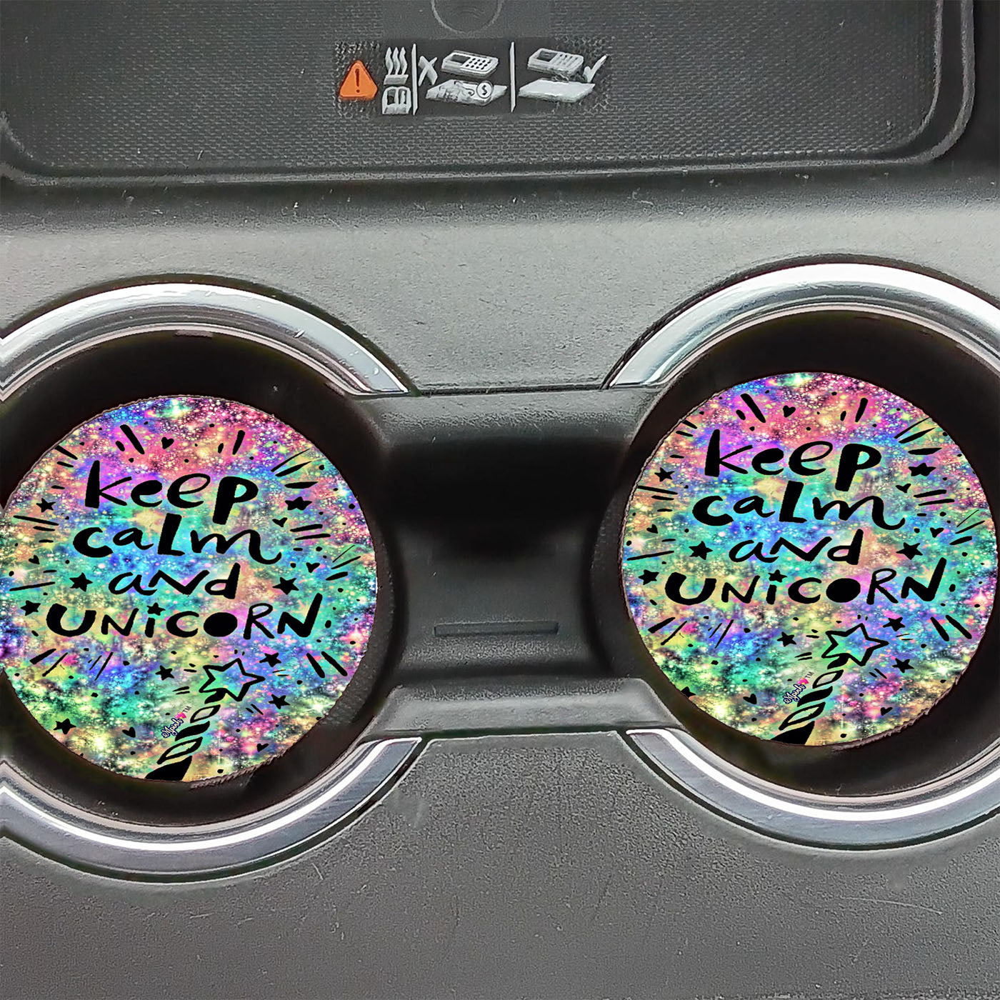 Keep Calm And Unicorn Art Galaxy Colorful  Car Coasters