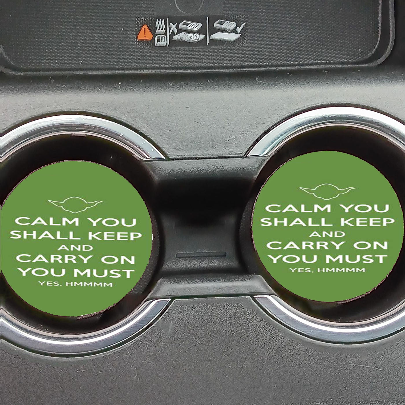 Keep Calm Yoda Hmm Car Coasters