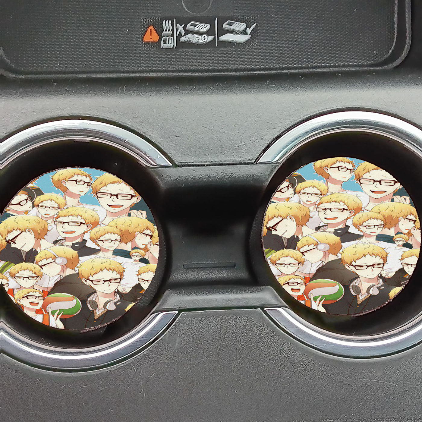 Kei Tsukishima Haikyuu Collage Car Coasters