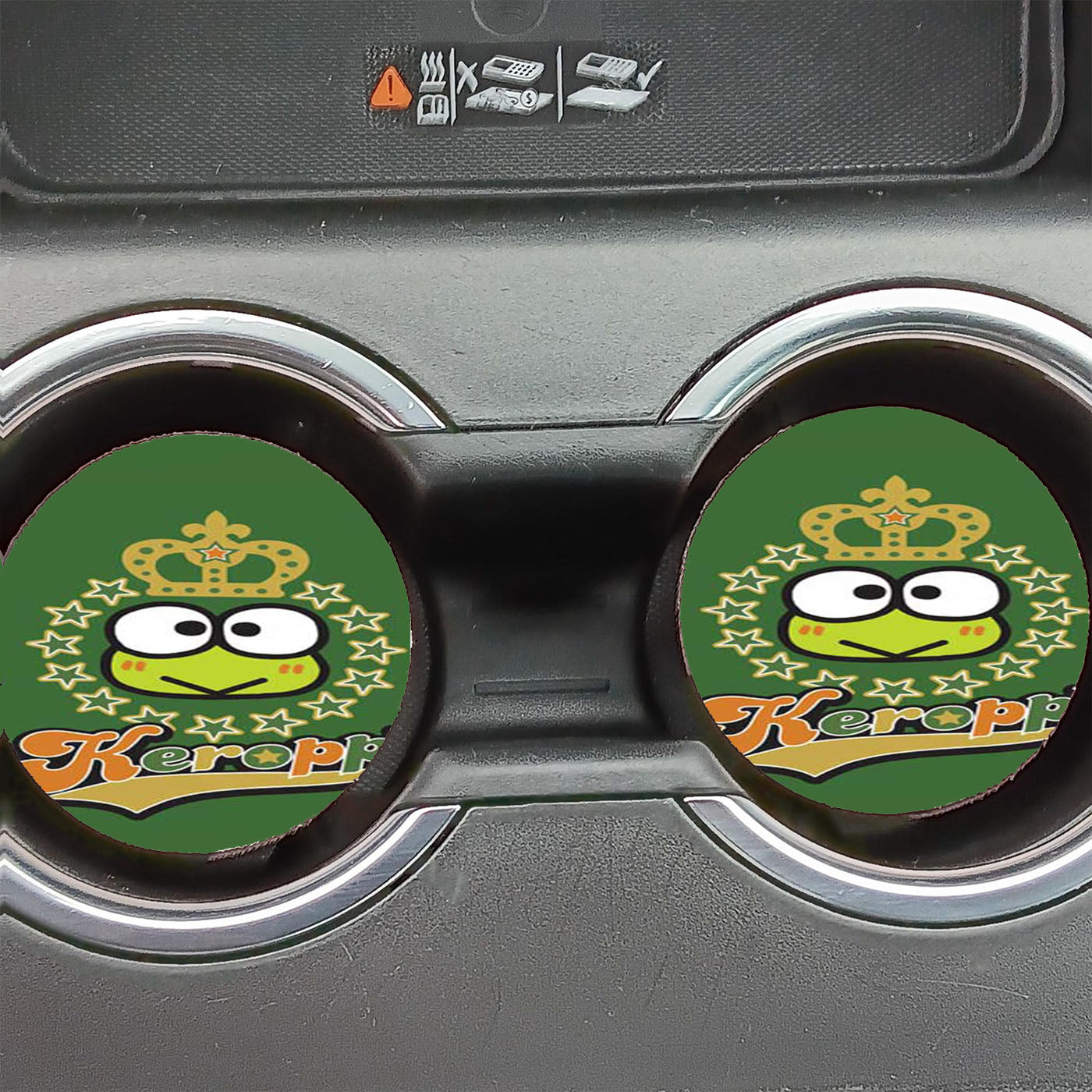 Keroppi Logo Green Car Coasters