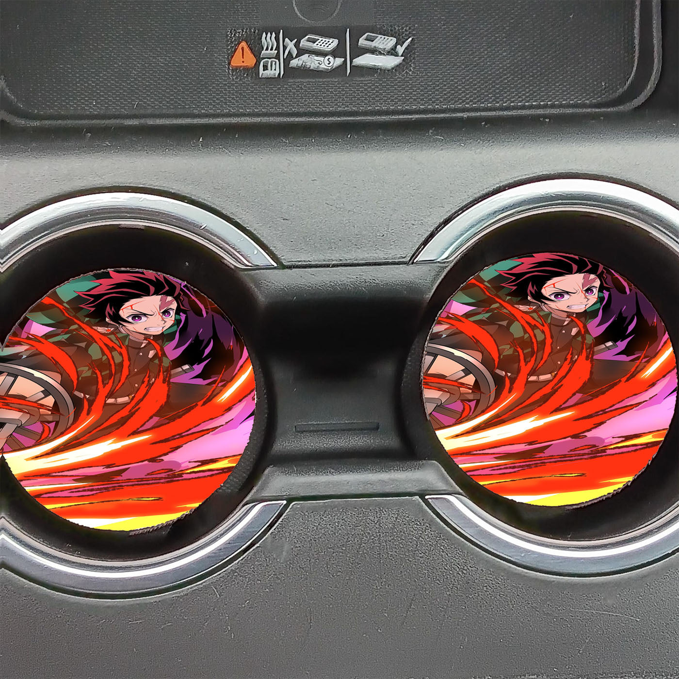 Kimetsu No Yaiba Tanjiro Fire Dance Car Coasters