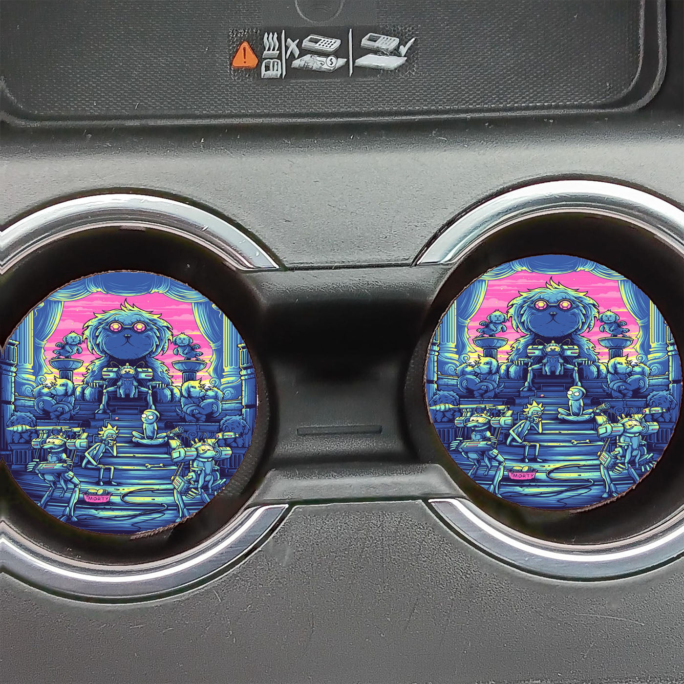 King Lawnmower Dog Rick And Morty Car Coasters