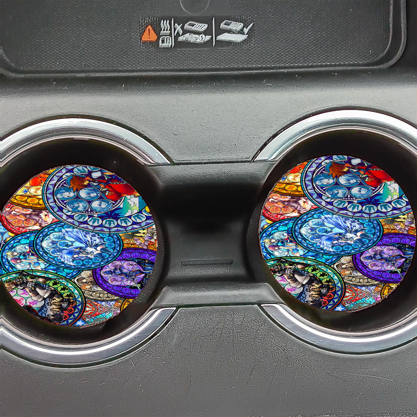 Kingdom Hearts Stained Glass Art Car Coasters