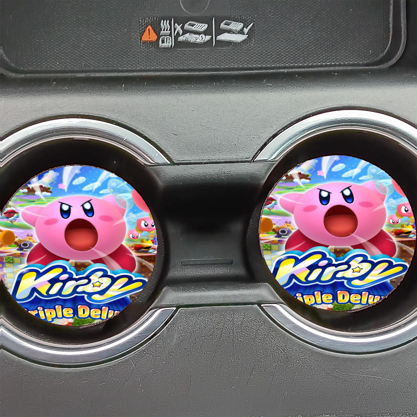 Kirby Triple Deluxe Cover Poster Car Coasters